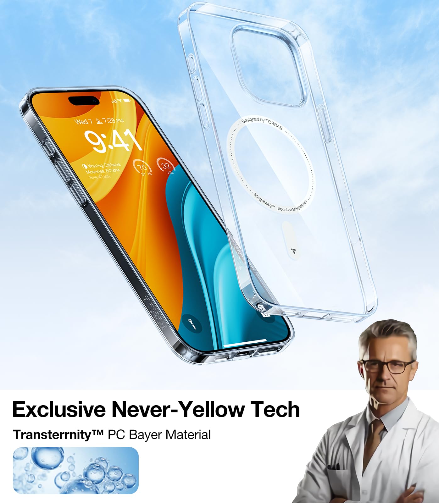 Foto 6 pulgar | Funda De Teléfono Torras Magnetic Slim Fit Para Iphone 16 Pro, Transparente - Venta Internacional.