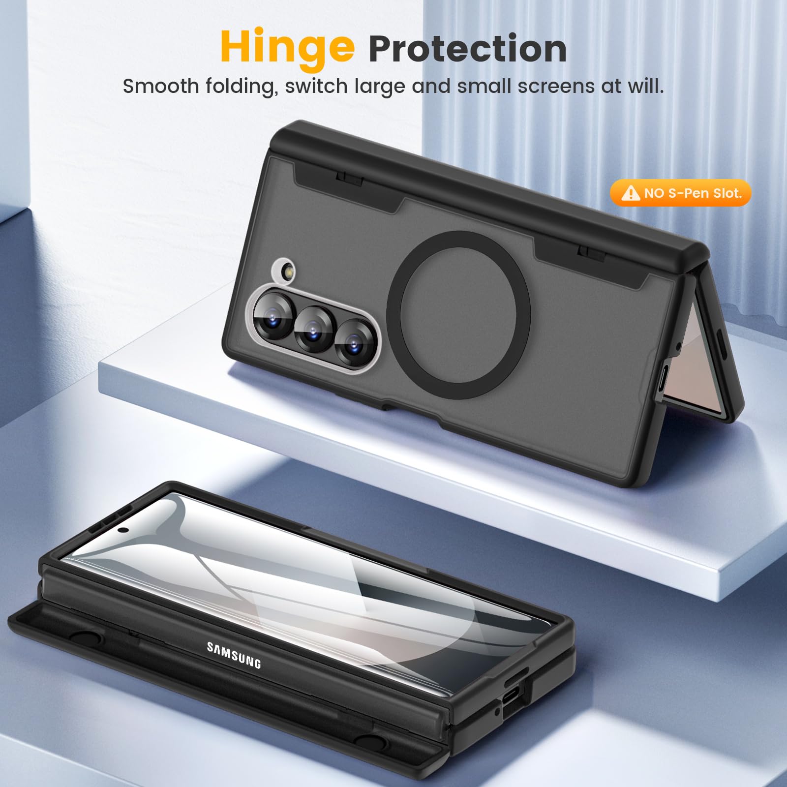Foto 7 pulgar | Funda Caka Para Samsung Galaxy Z Fold 6 Con Carga Inalámbrica - Venta Internacional.