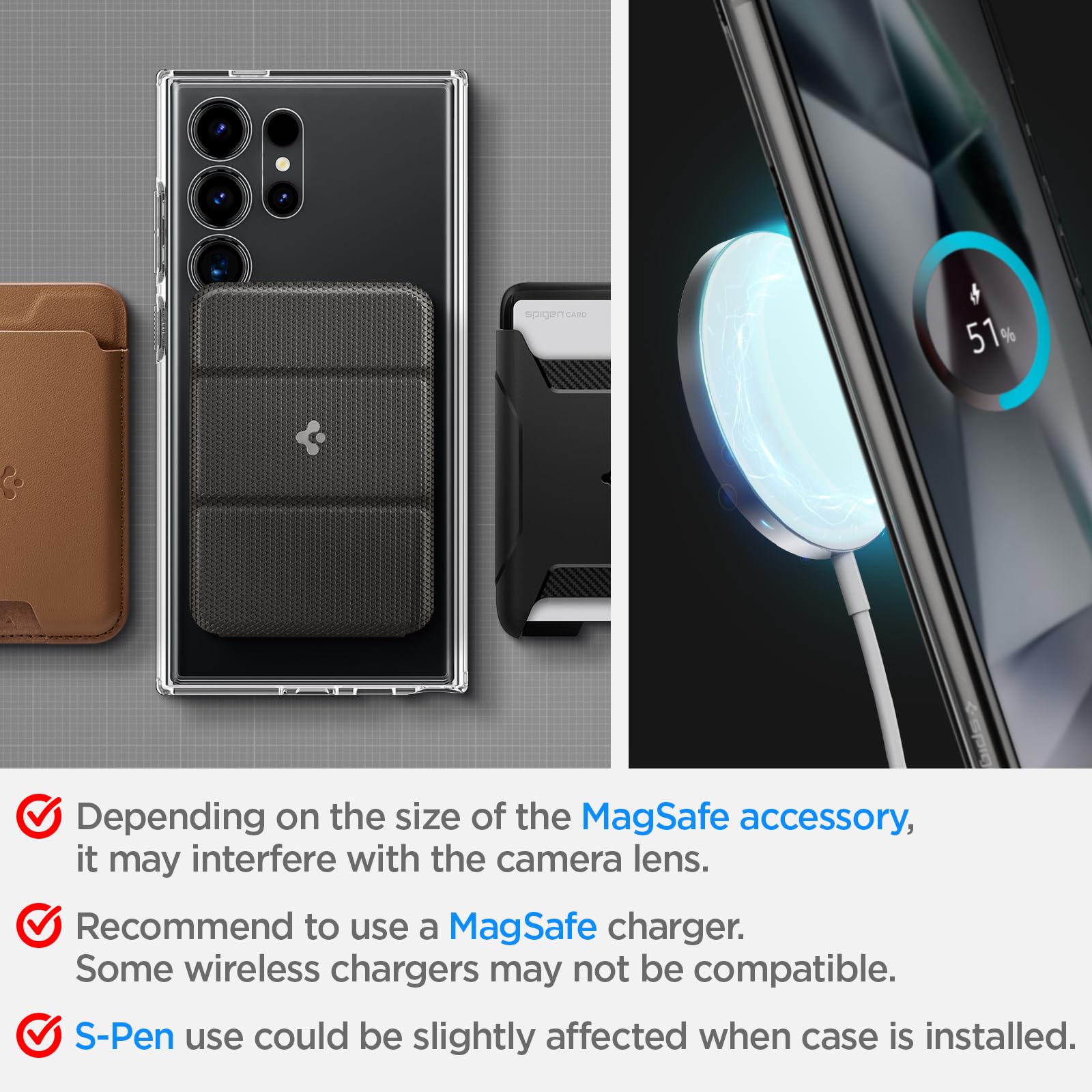 Foto 6 | Funda Spigen Tough Armor Magfit Para El Galaxy S24 Ultra, Color Negro - Venta Internacional.