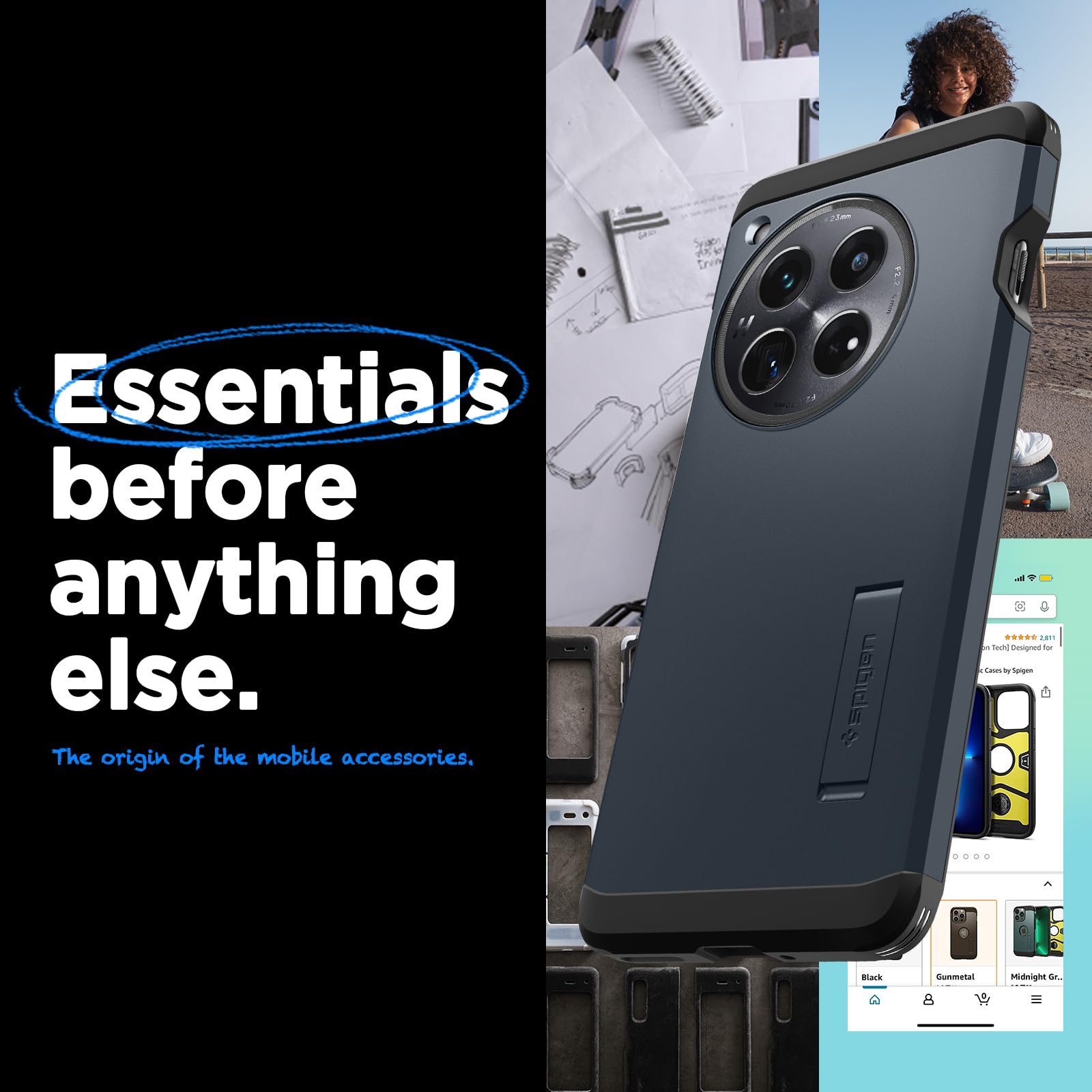 Foto 2 | Funda Spigen Tough Armor Para Oneplus 12 (2024), Color Pizarra Metálica - Venta Internacional.