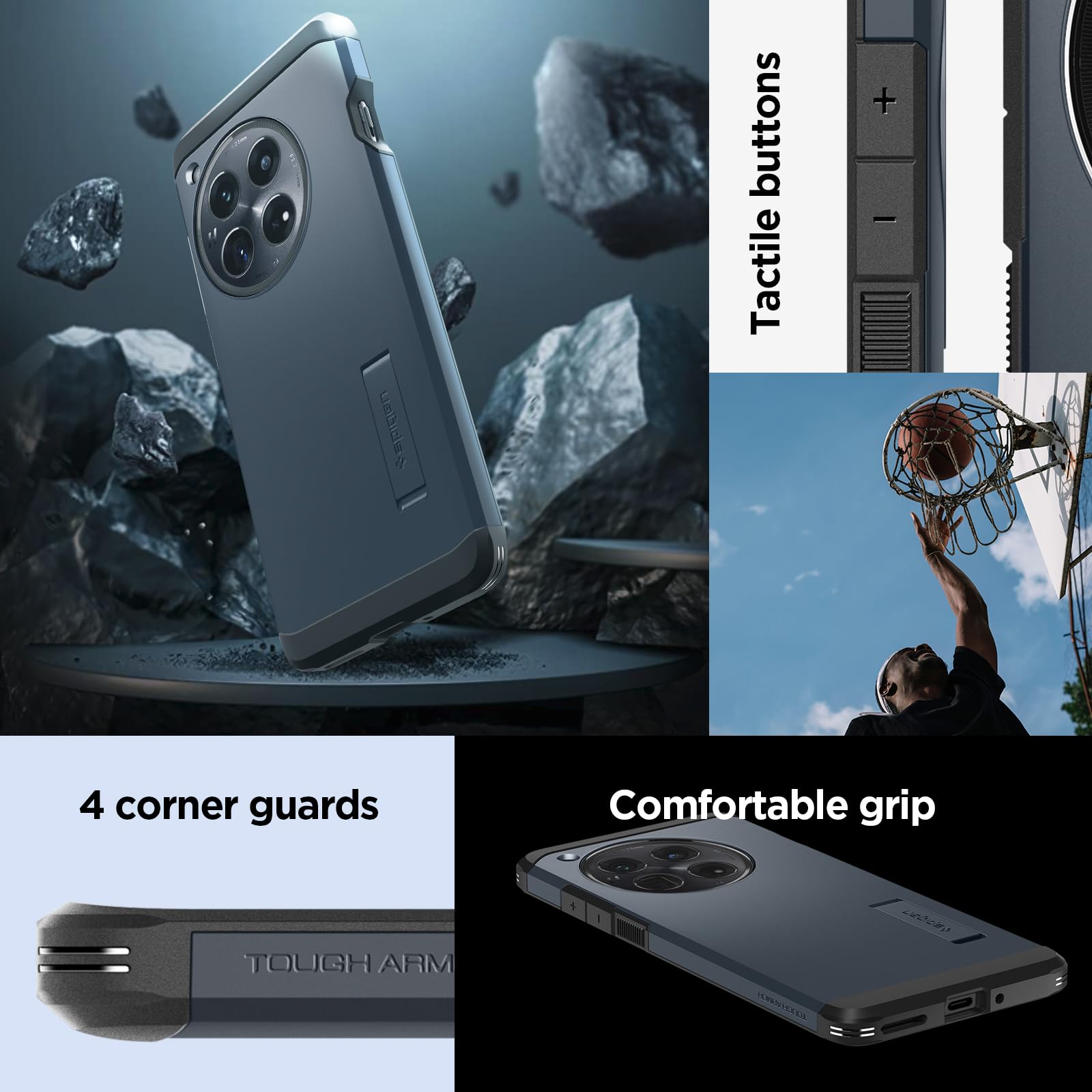 Foto 7 | Funda Spigen Tough Armor Para Oneplus 12 (2024), Color Pizarra Metálica - Venta Internacional.