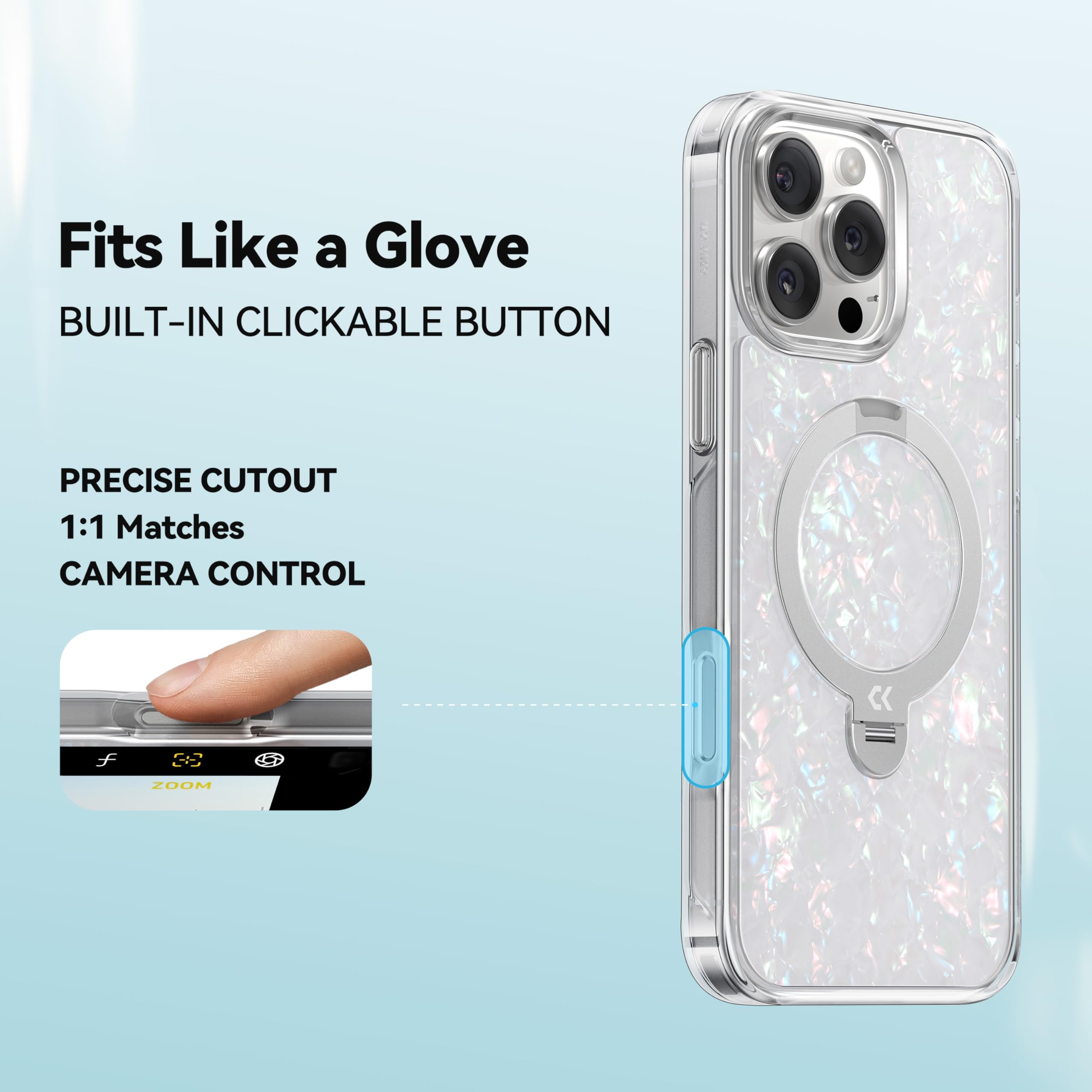 Foto 8 pulgar | Funda De Teléfono Casekoo Genuine Pearl Shell Para Iphone 16 Pro Max - Venta Internacional.