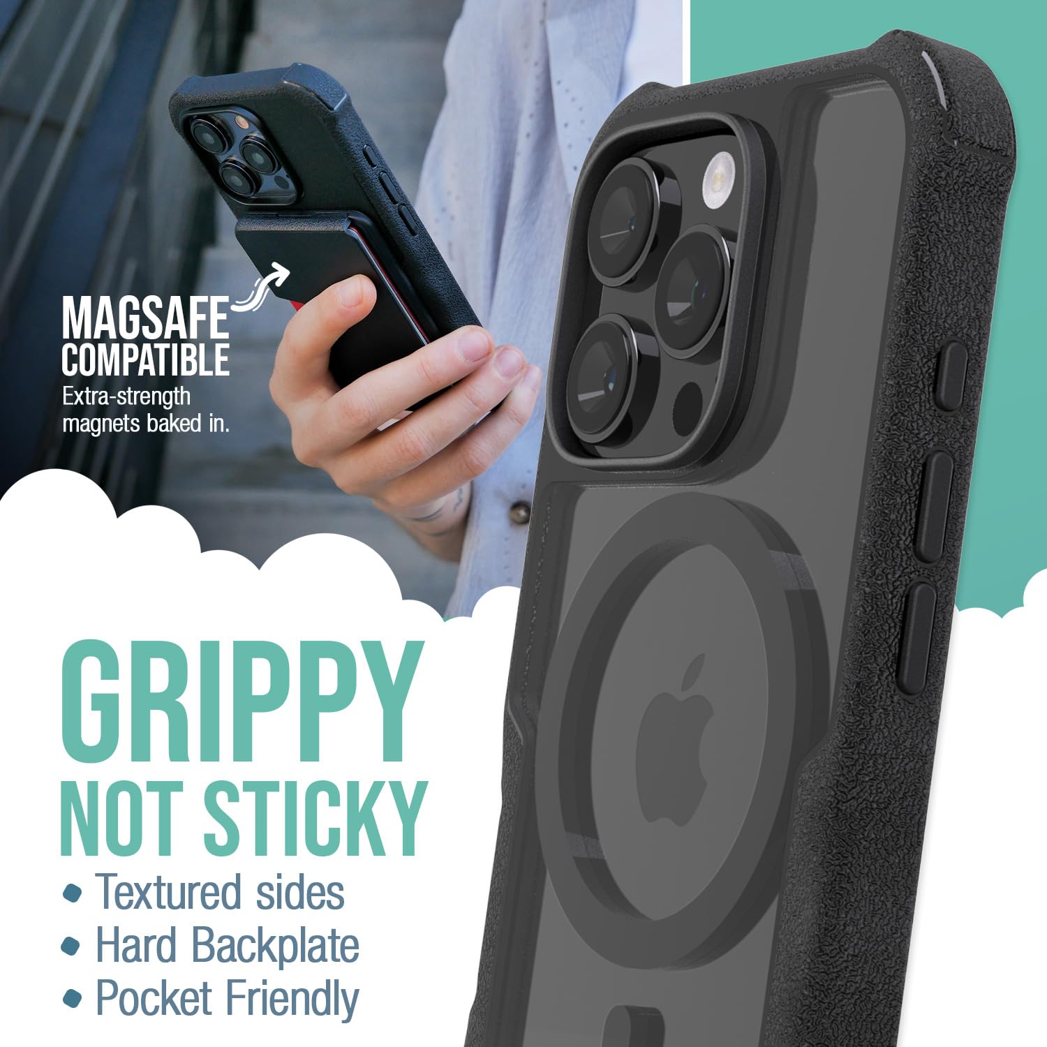 Foto 3 pulgar | Funda Magnética Protectora Smartish Gripzilla Para Iphone 16 Pro - Venta Internacional.