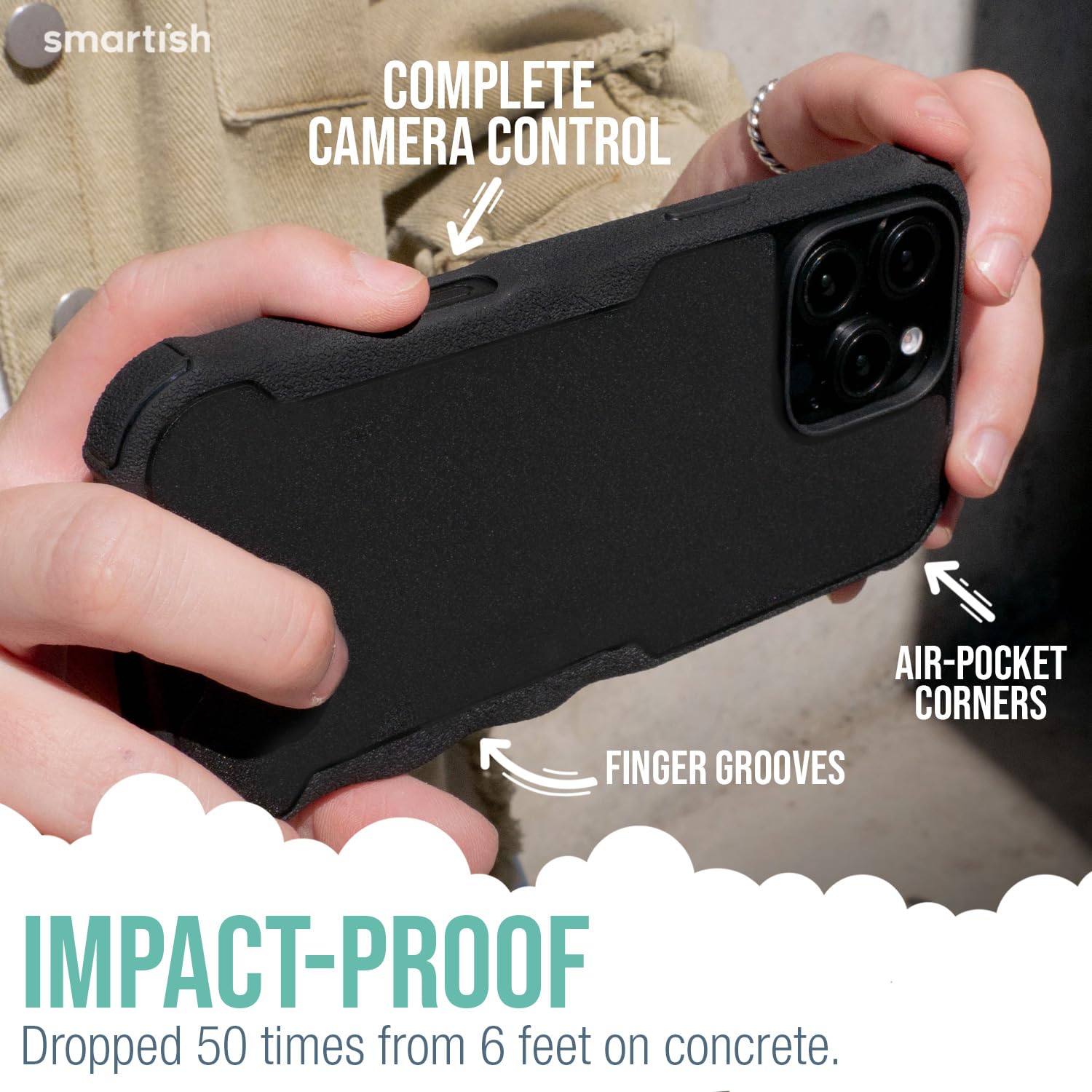 Foto 4 pulgar | Funda Magnética Protectora Smartish Gripzilla Para Iphone 16 Pro - Venta Internacional.