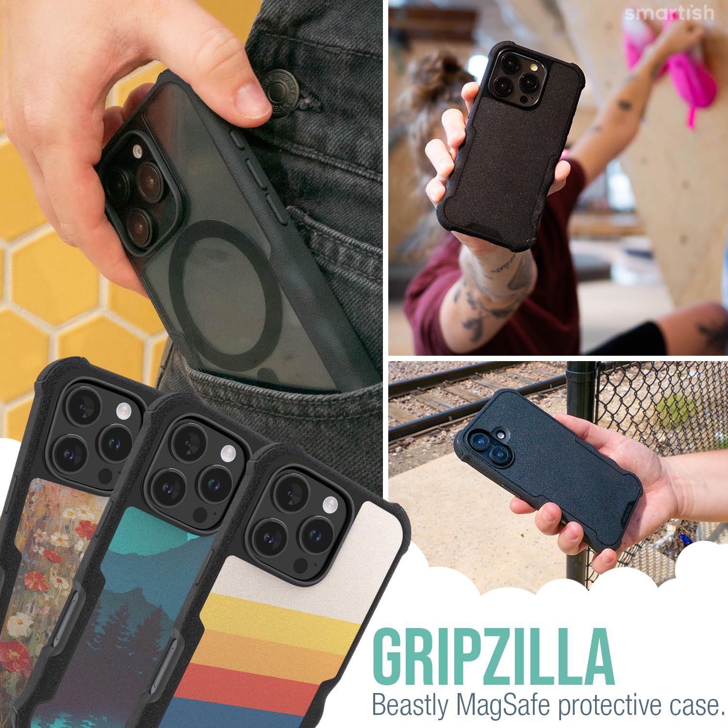 Foto 7 pulgar | Funda Magnética Protectora Smartish Gripzilla Para Iphone 16 Pro - Venta Internacional.