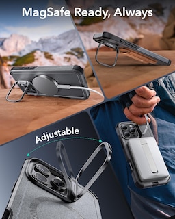 Foto 7 | Funda De Teléfono Esr Para Iphone 16 Pro Max Con Soporte Gris Cyber Series - Venta Internacional.