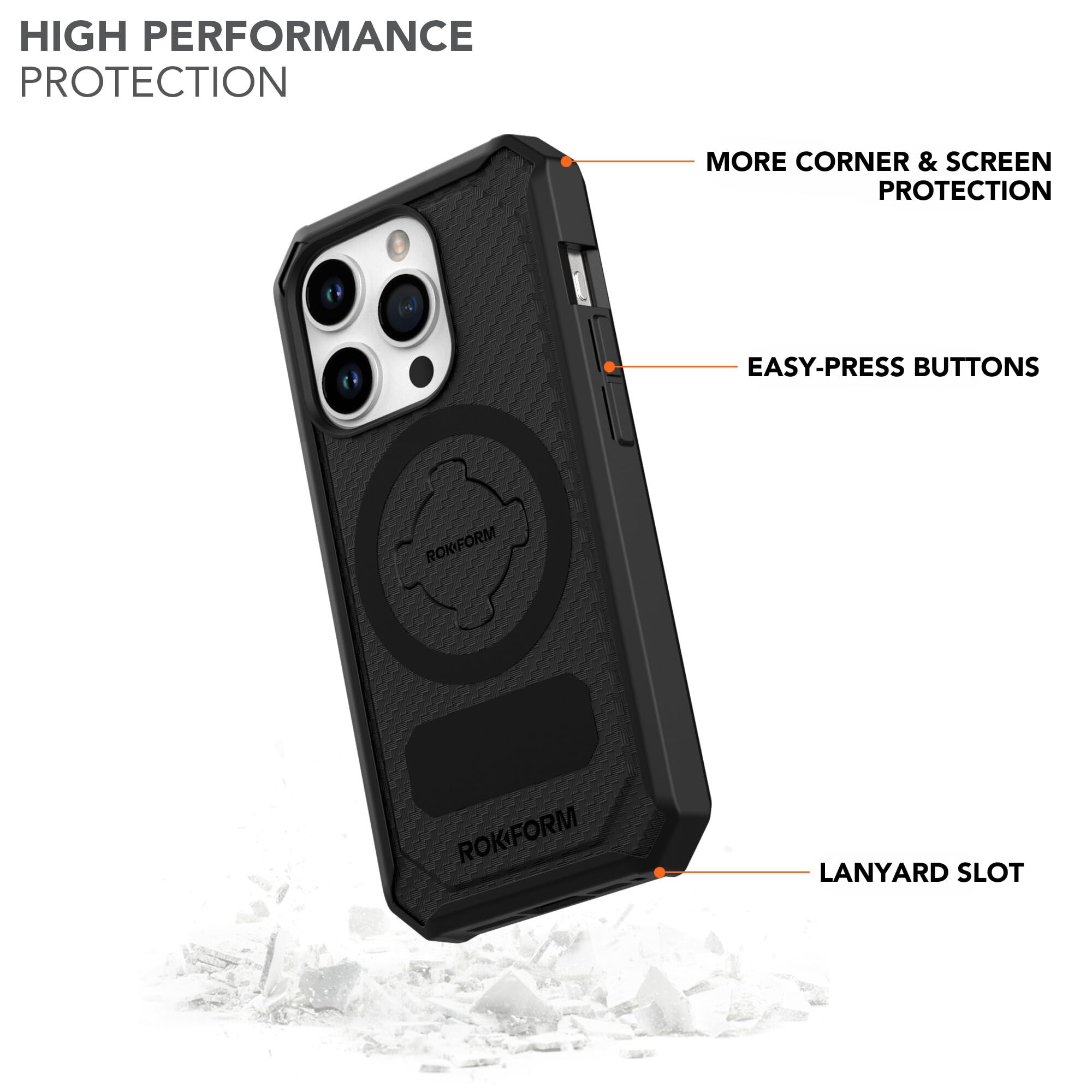 Foto 4 pulgar | Funda Magnética Rokform Rugged Series Para Iphone 15 Pro, Color Negro - Venta Internacional.