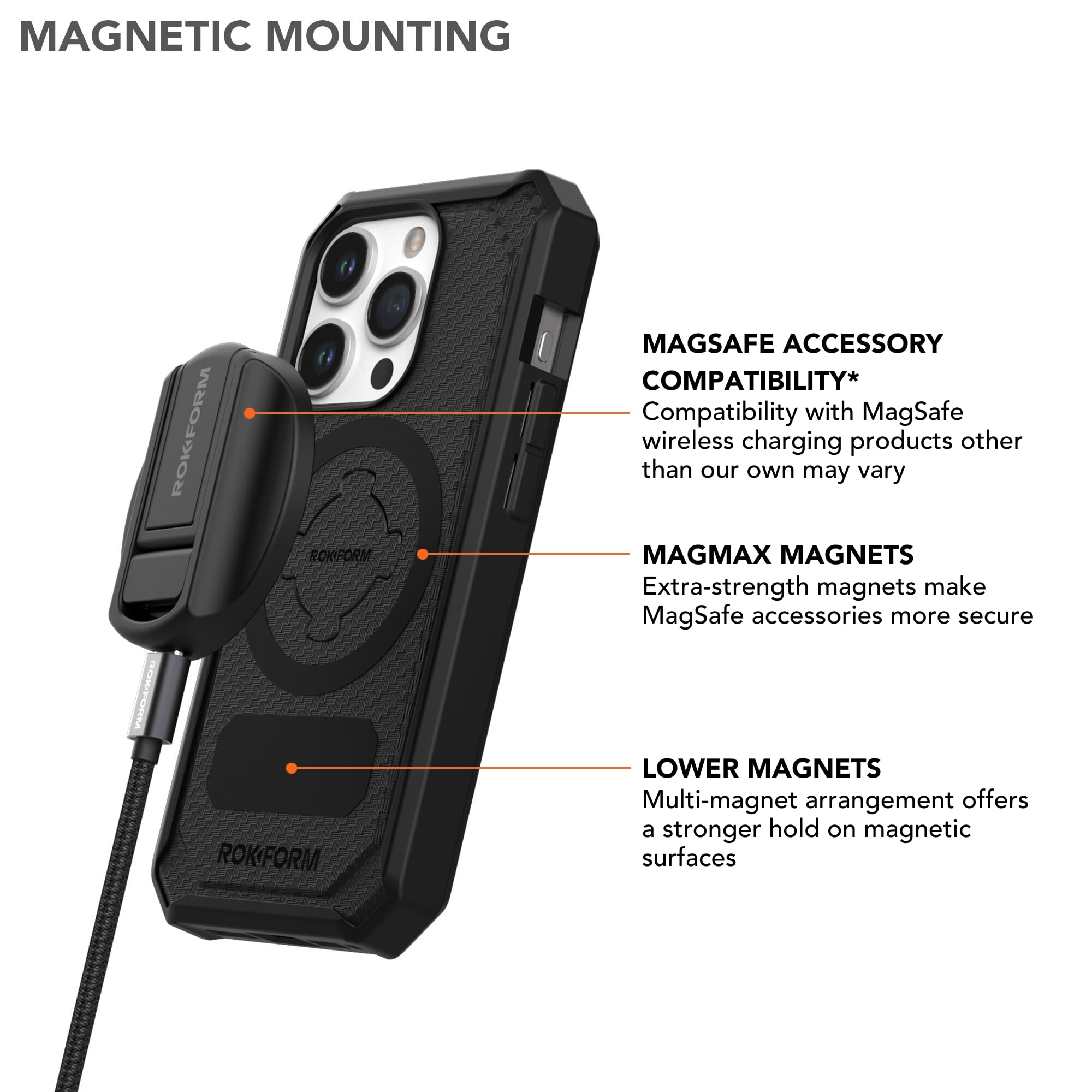 Foto 6 pulgar | Funda Magnética Rokform Rugged Series Para Iphone 15 Pro, Color Negro - Venta Internacional.