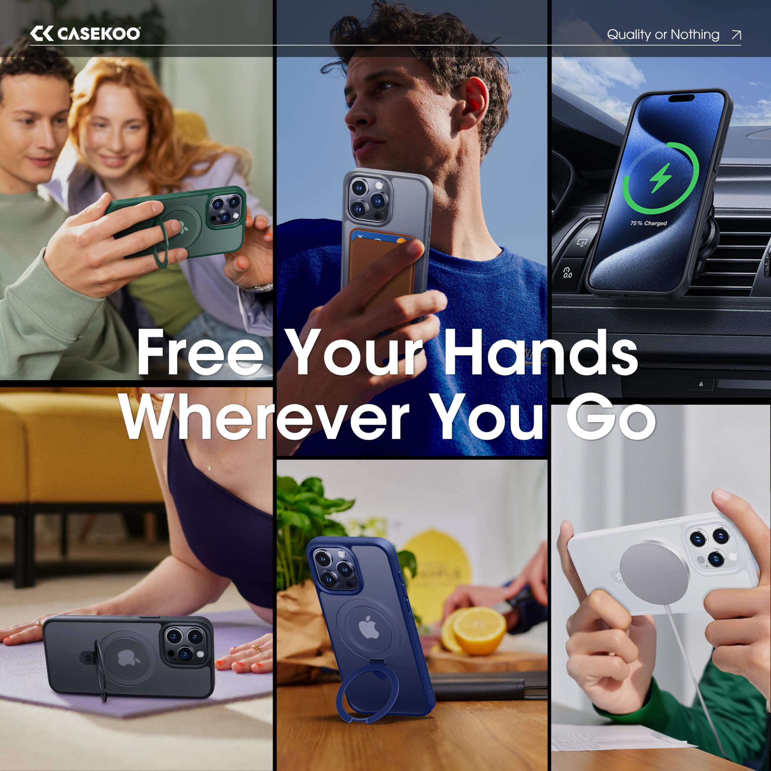 Foto 5 pulgar | Funda De Teléfono Casekoo Diseñada Para Iphone 15 Pro Max, Color Gris - Venta Internacional.