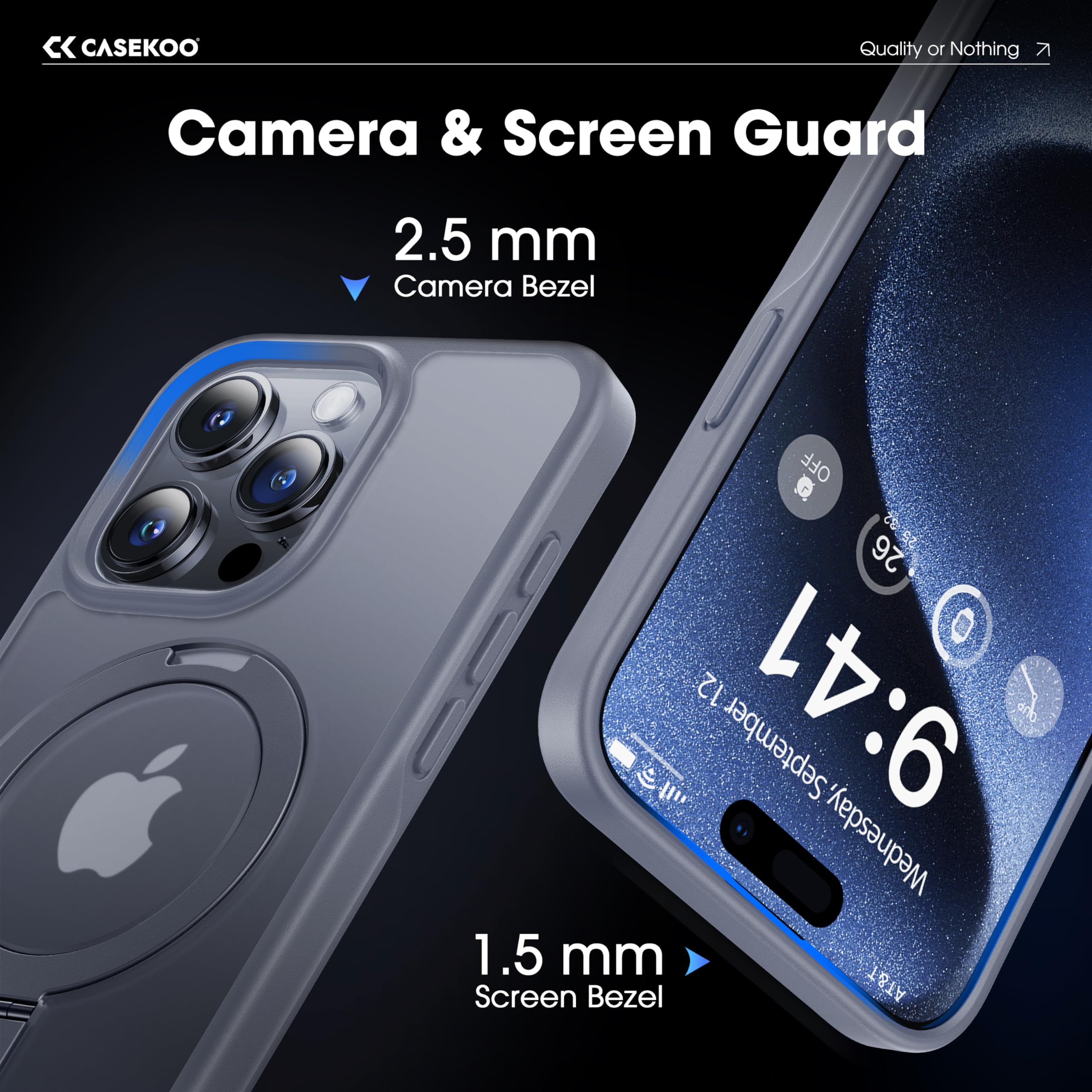 Foto 7 pulgar | Funda De Teléfono Casekoo Diseñada Para Iphone 15 Pro Max, Color Gris - Venta Internacional.