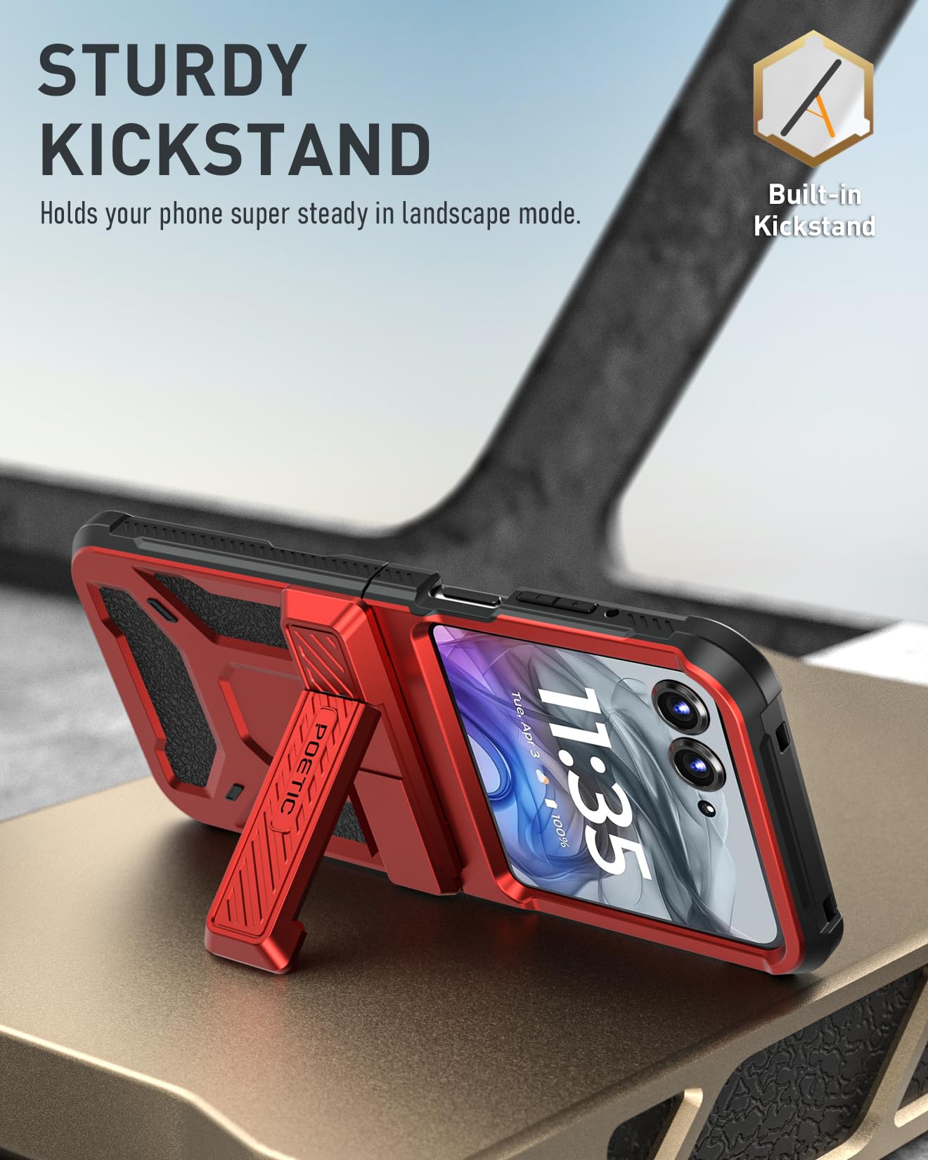 Foto 4 | Funda Poetic Spartan Para Motorola Moto Razr 2024 Con Soporte - Venta Internacional.