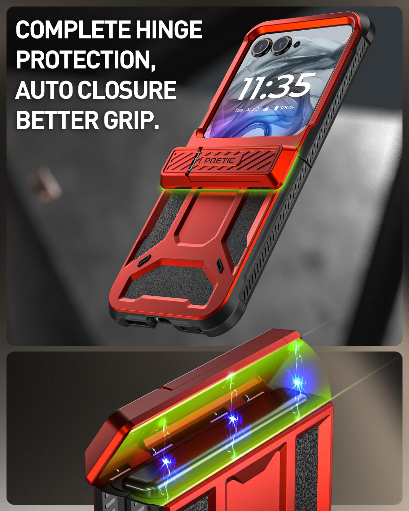 Foto 6 pulgar | Funda Poetic Spartan Para Motorola Moto Razr 2024 Con Soporte - Venta Internacional.