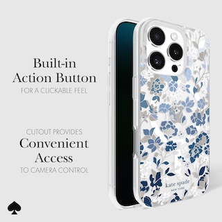 Foto 4 | Funda De Teléfono Kate Spade New York Para Iphone 16 Pro, Macizo De Flores, Azul - Venta Internacional.