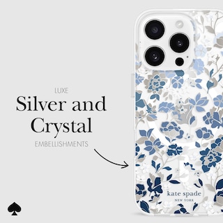 Foto 5 | Funda De Teléfono Kate Spade New York Para Iphone 16 Pro, Macizo De Flores, Azul - Venta Internacional.