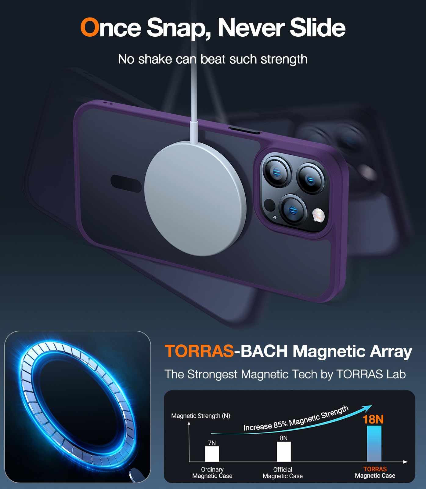 Foto 3 | Funda De Teléfono Torras Stronger Magnetic Para Iphone 14 Pro - Venta Internacional.