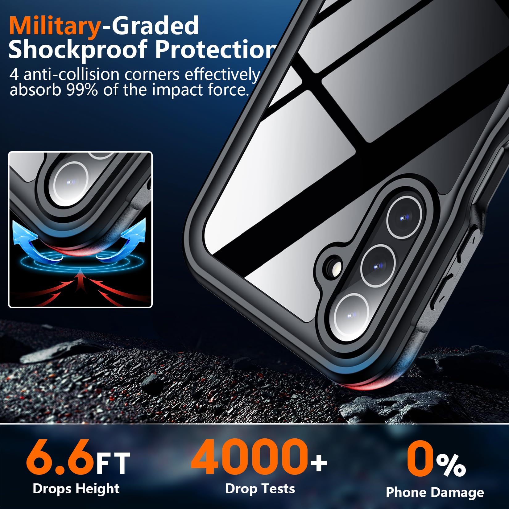 Foto 4 pulgar | Funda Spidercase Impermeable Para Galaxy A15 5g, Totalmente Resistente, Negra - Venta Internacional.