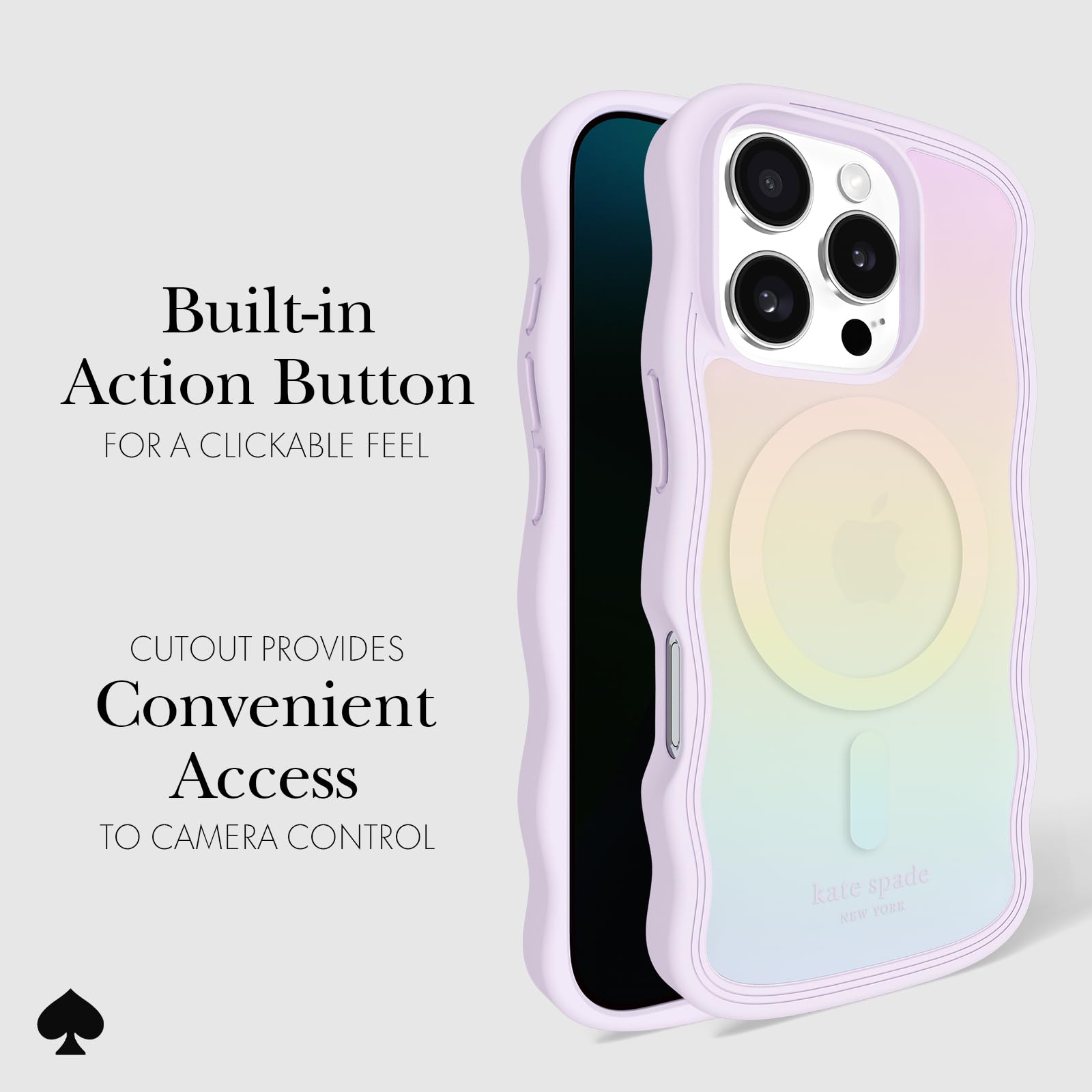 Foto 5 pulgar | Funda De Teléfono Kate Spade New York Para Iphone 16 Pro, Ópalo Ondulado - Venta Internacional.