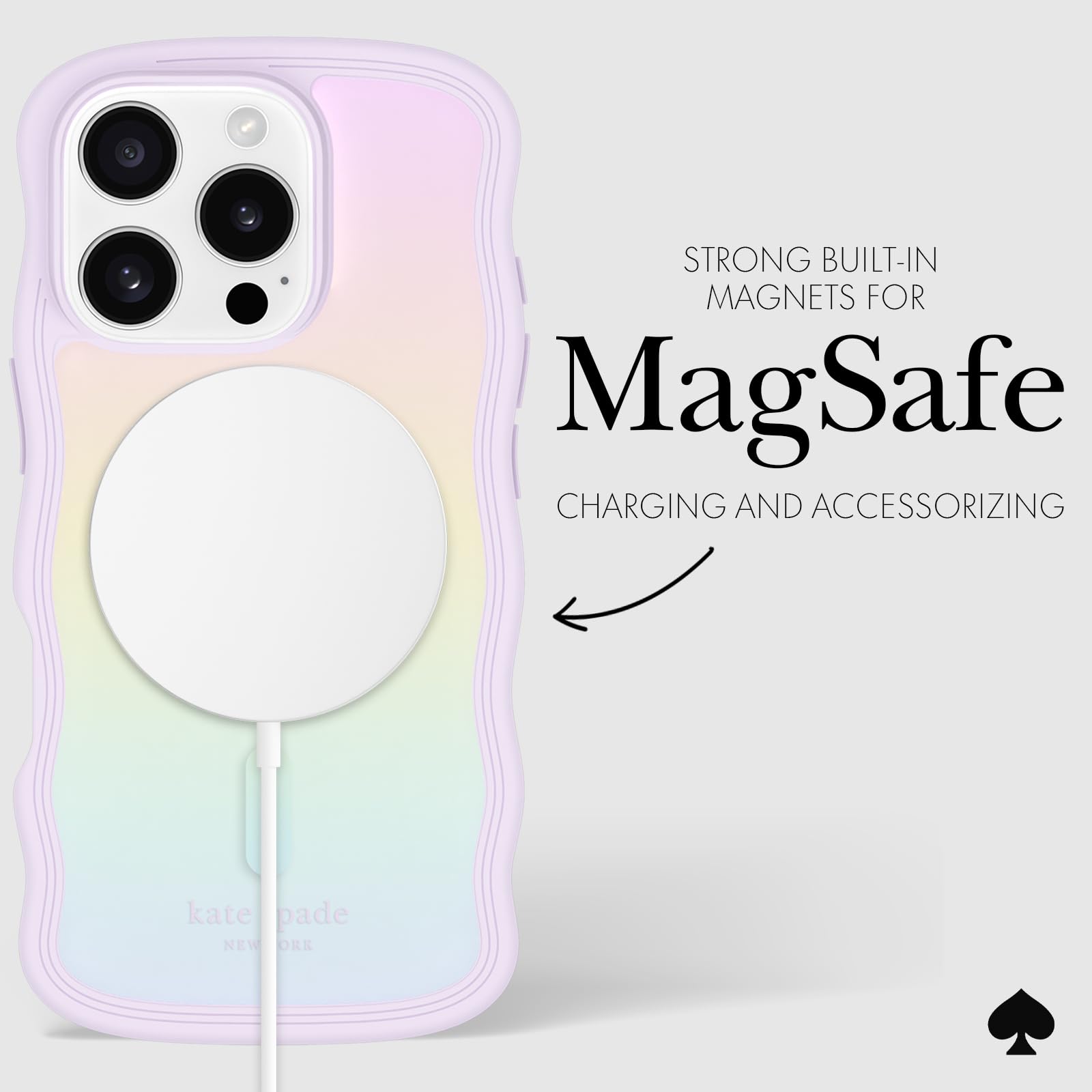 Foto 7 pulgar | Funda De Teléfono Kate Spade New York Para Iphone 16 Pro, Ópalo Ondulado - Venta Internacional.