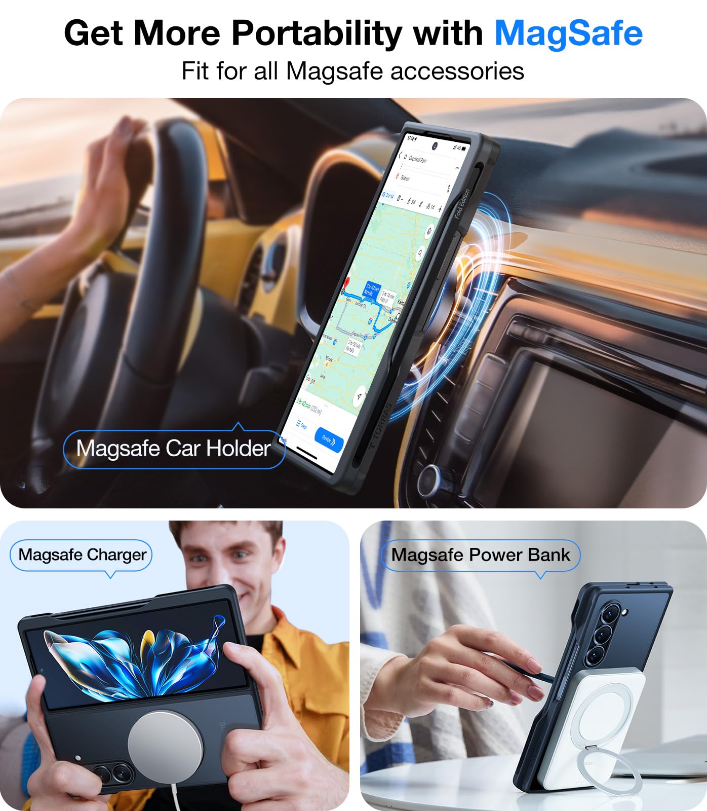 Foto 4 pulgar | Funda De Teléfono Torras Magnética A Prueba De Golpes Para Samsung Z Fold 6 - Venta Internacional.