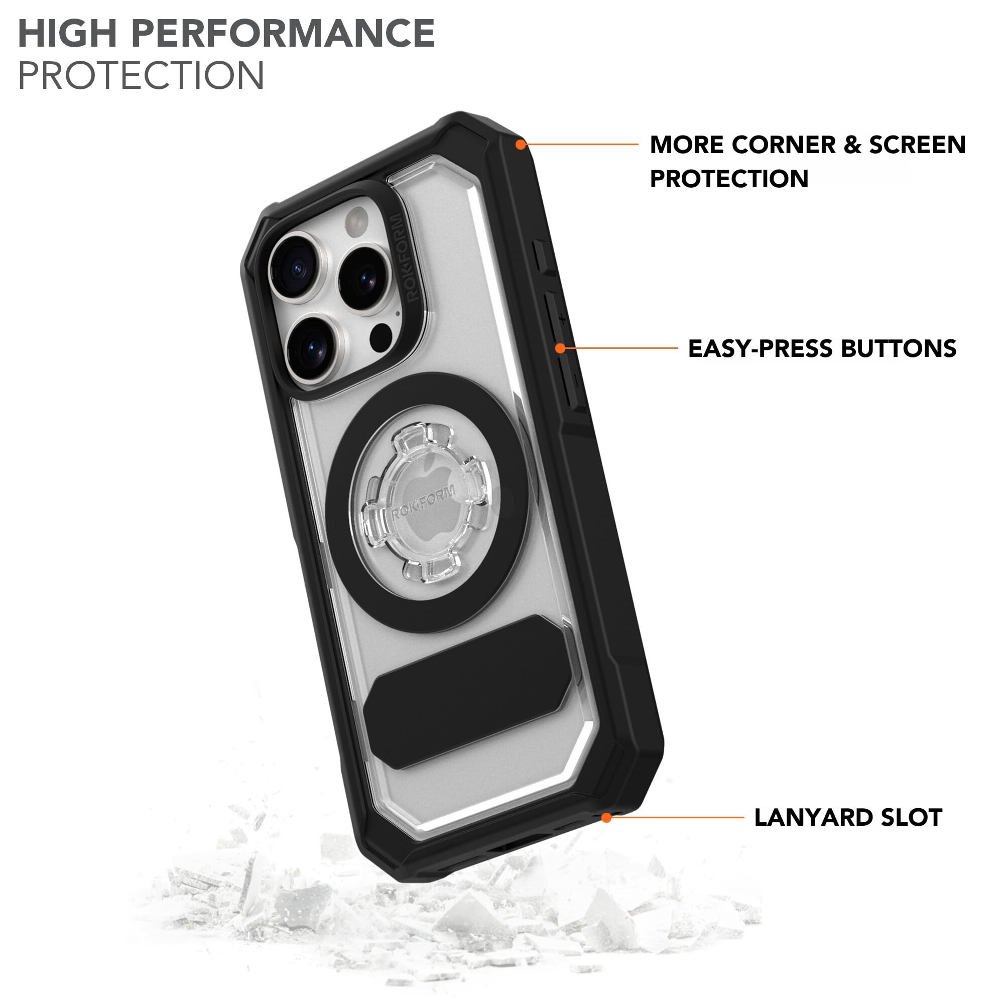 Foto 4 pulgar | Funda De Teléfono Rokform Crystal Series Para Iphone 16 Pro Clear - Venta Internacional.
