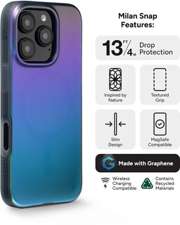 Foto 3 | Funda De Teléfono Zagg Milan Snap Para Iphone 16 Pro Que Cambia De Color - Venta Internacional.