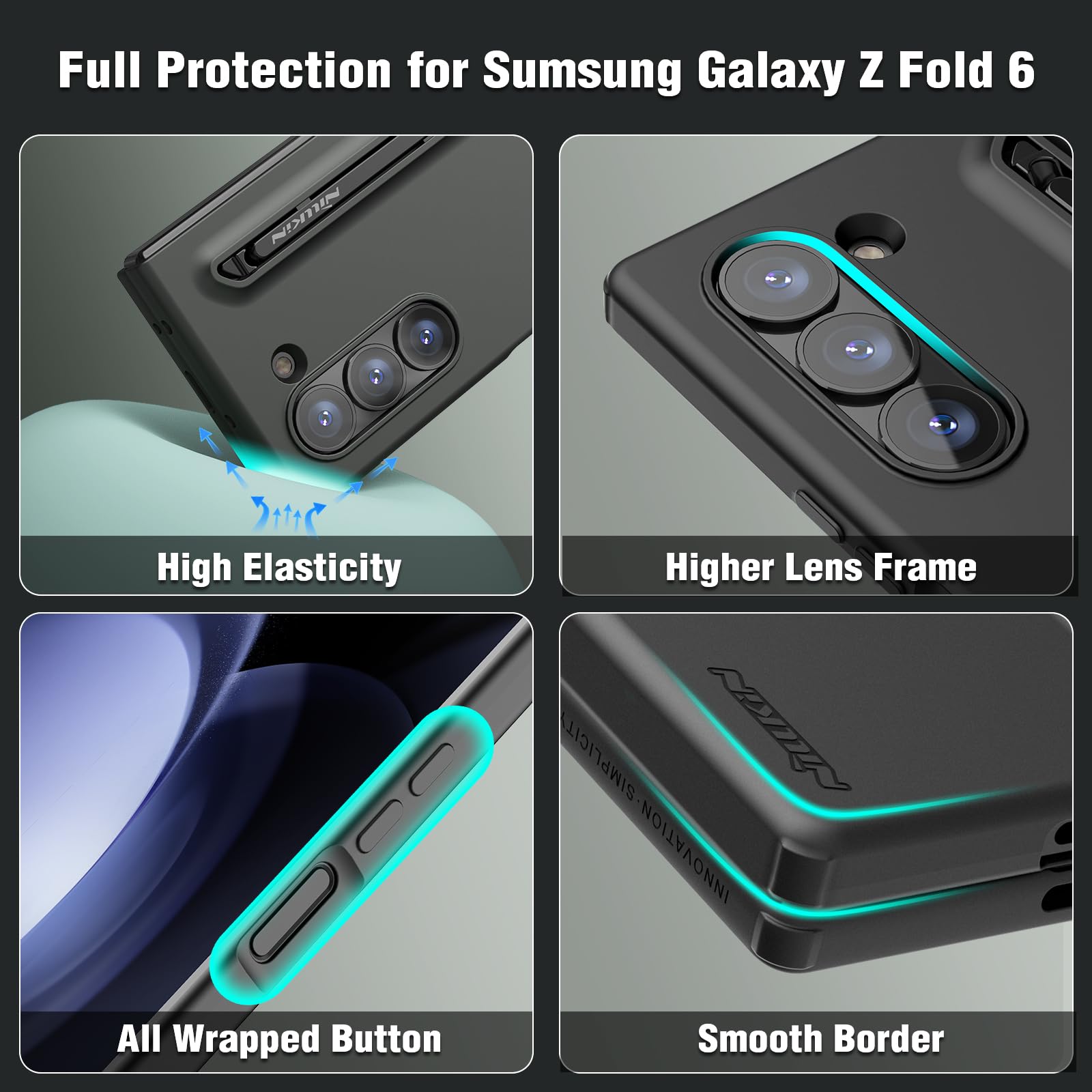 Foto 6 pulgar | Funda Nillkin Para Samsung Galaxy Z Fold 6 Con S Pen, Color Negro - Venta Internacional.