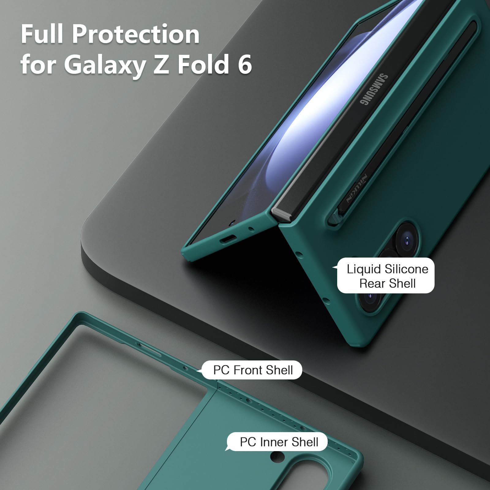 Foto 7 | Funda Nillkin Para Samsung Galaxy Z Fold 6 Con S Pen, Color Negro - Venta Internacional.