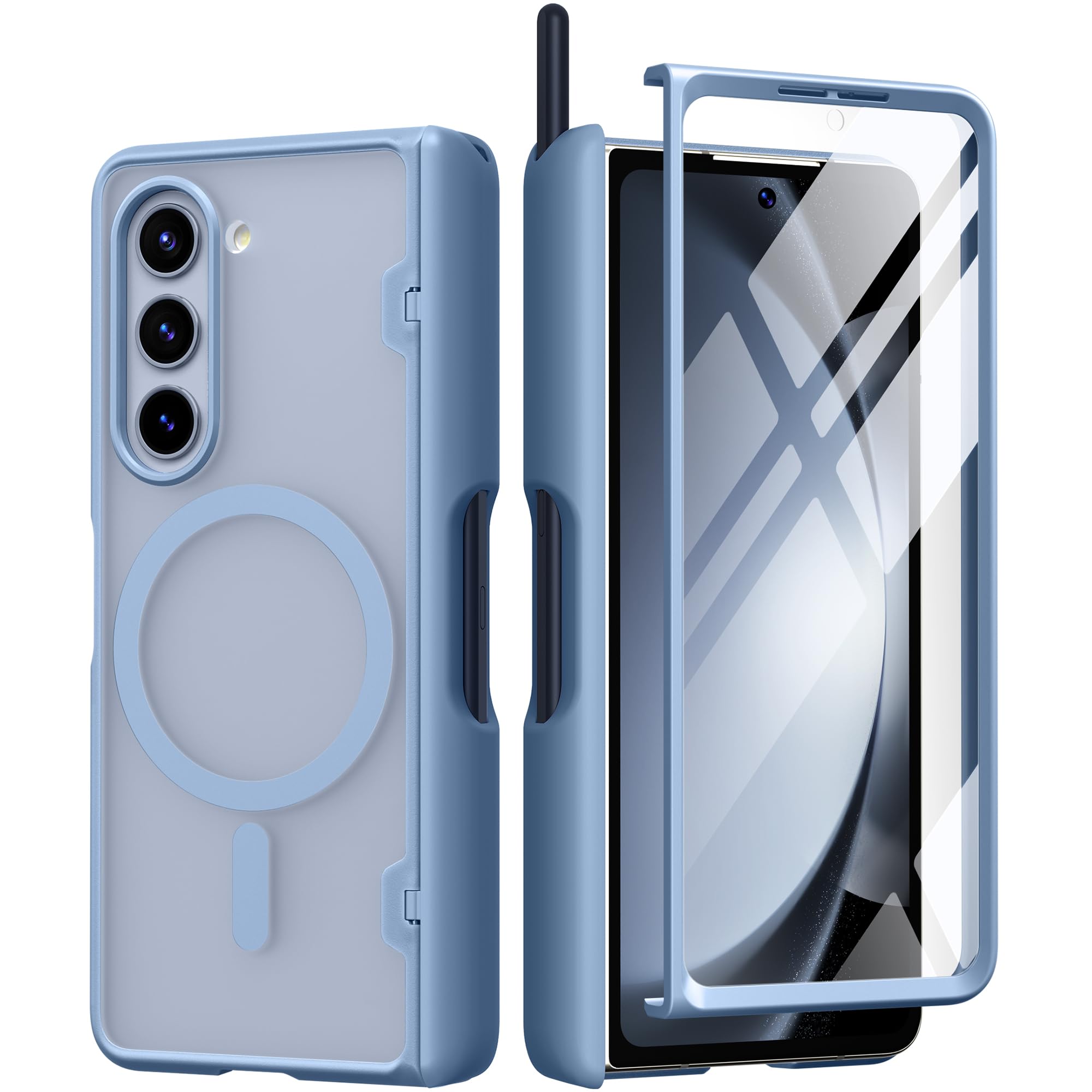 Funda De Teléfono Mobosi Para Samsung Galaxy Z Fold 5 Azul - Venta Internacional.