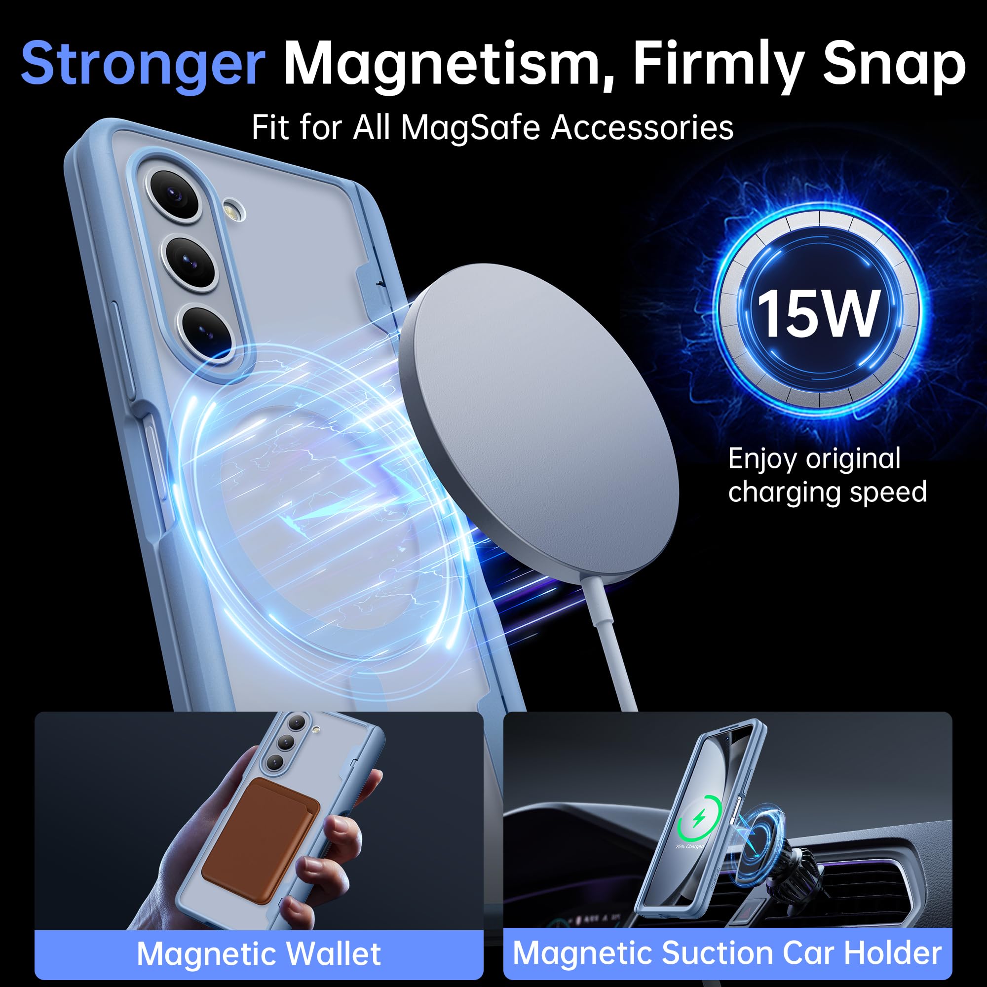Foto 4 pulgar | Funda De Teléfono Mobosi Para Samsung Galaxy Z Fold 5 Azul - Venta Internacional.