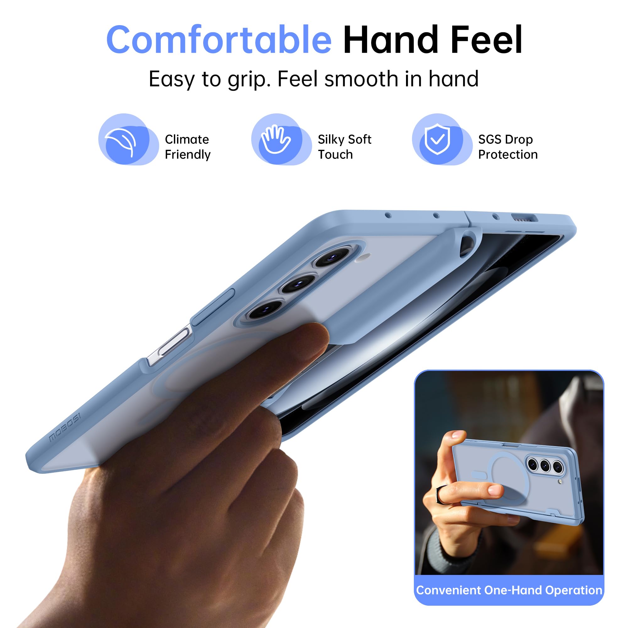 Foto 8 pulgar | Funda De Teléfono Mobosi Para Samsung Galaxy Z Fold 5 Azul - Venta Internacional.