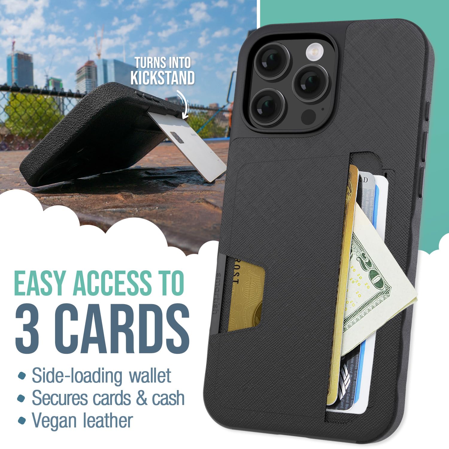 Foto 3 pulgar | Funda Tipo Cartera Smartish  Para Iphone 16 Pro Max Wallet Slayer Vol 2 - Venta Internacional.