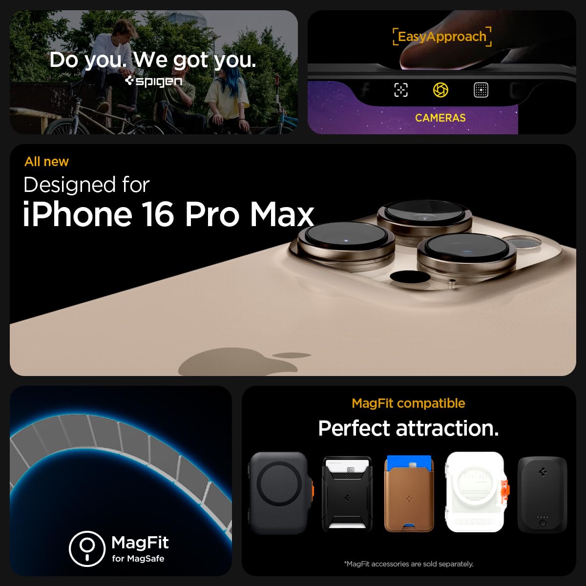 Foto 3 pulgar | Funda Para Teléfono Spigen Rugged Armor Magfit Iphone 16 Pro Max Gris - Venta Internacional.