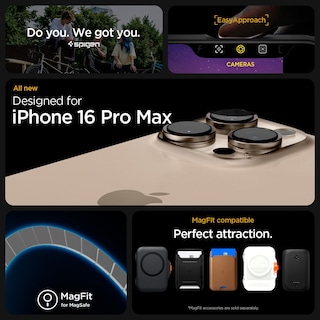 Foto 2 | Funda Para Teléfono Spigen Rugged Armor Magfit Iphone 16 Pro Max Gris - Venta Internacional.