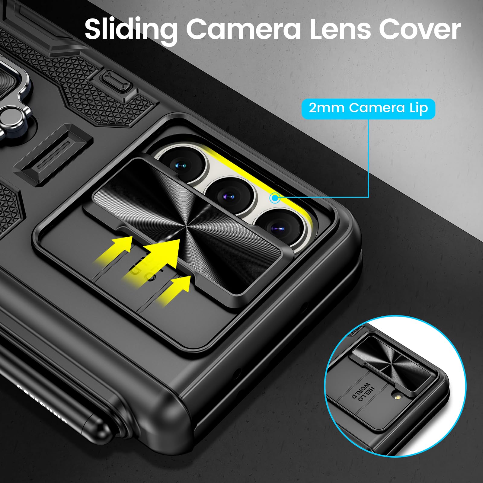 Foto 3 | Funda Vego Para Samsung Galaxy Z Fold 5 Con Soporte Para Bolígrafo S, Color Negro - Venta Internacional.