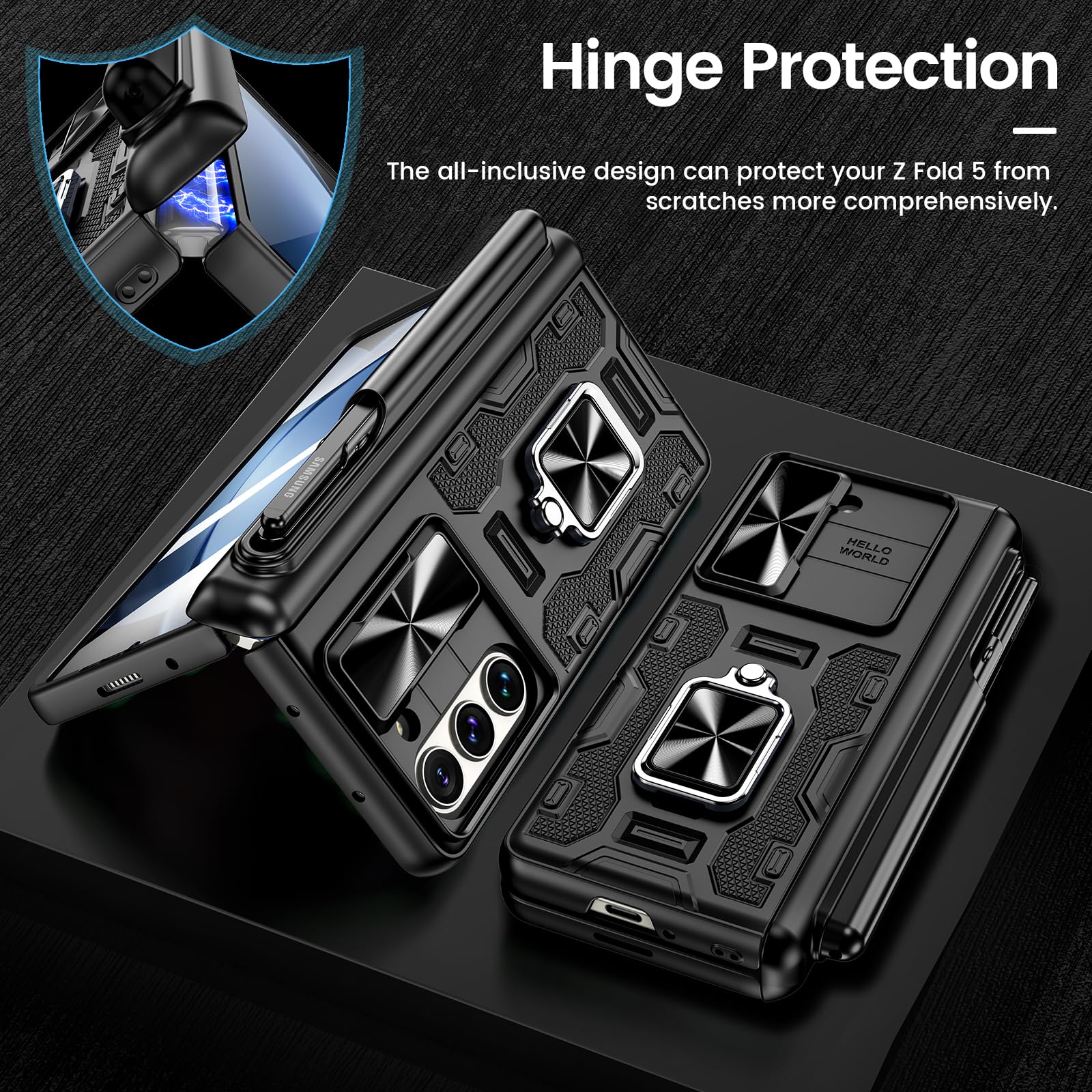 Foto 6 pulgar | Funda Vego Para Samsung Galaxy Z Fold 5 Con Soporte Para Bolígrafo S, Color Negro - Venta Internacional.