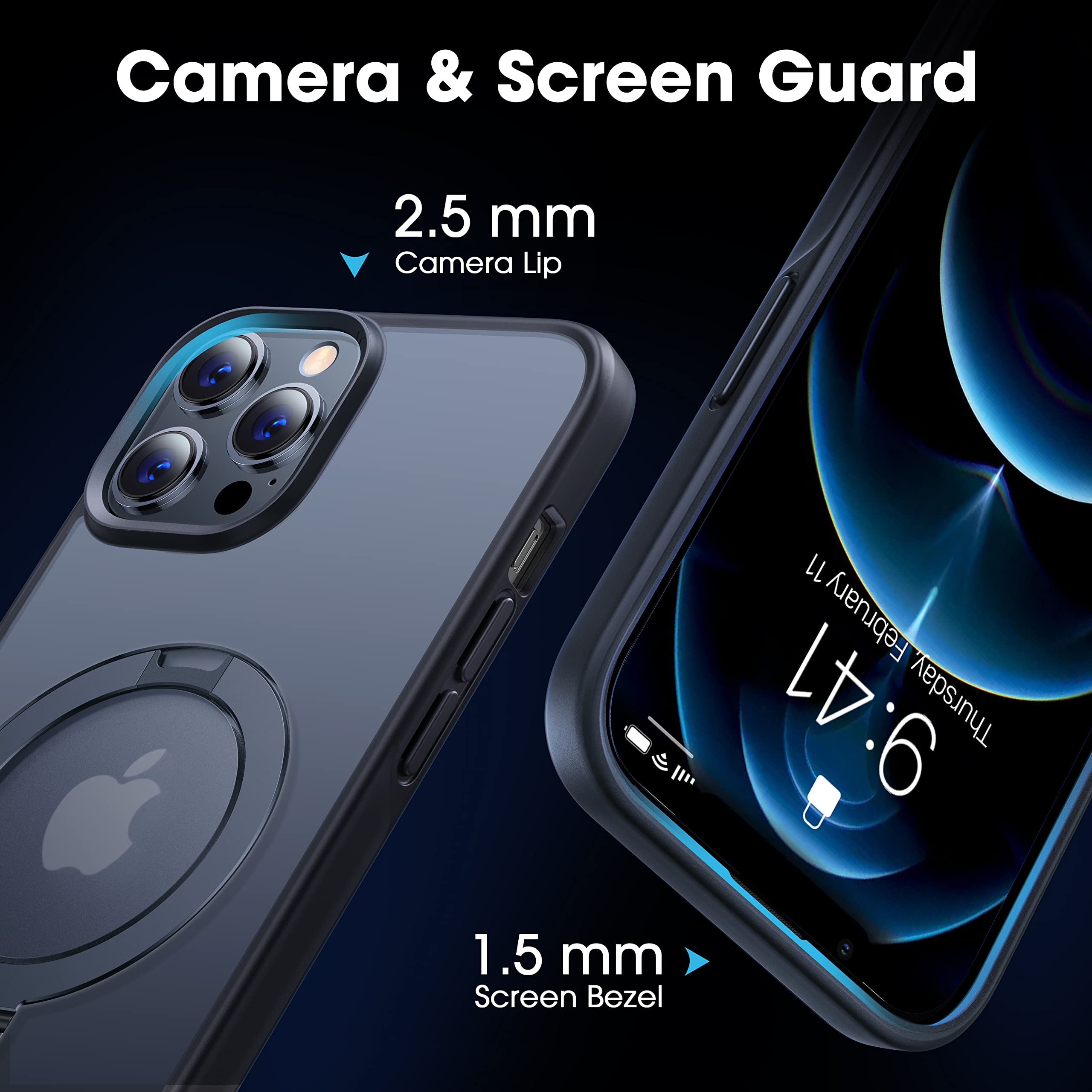 Foto 6 pulgar | Funda De Teléfono Casekoo Diseñada Para Iphone 12 Pro Max Negra - Venta Internacional.