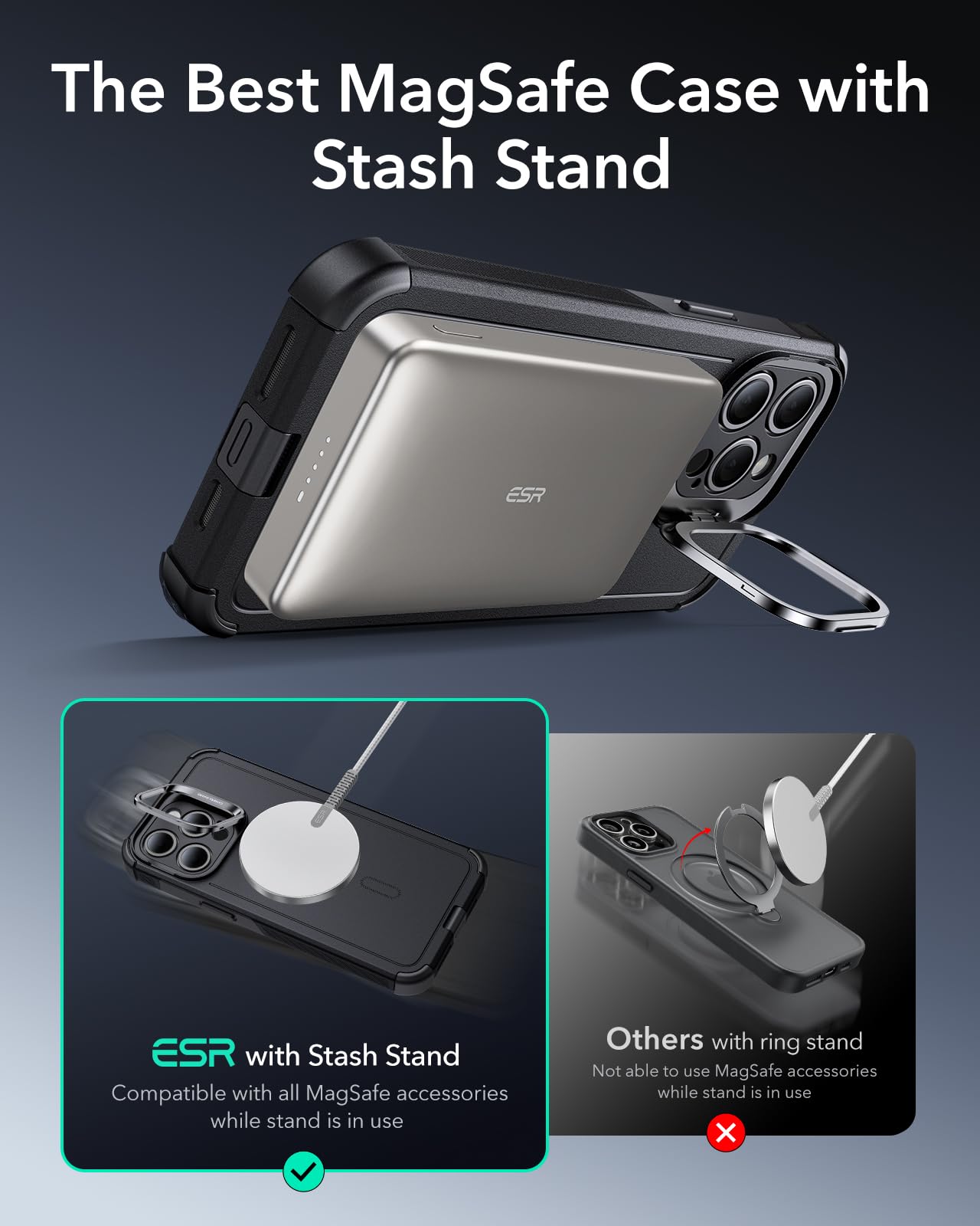 Foto 6 pulgar | Funda De Teléfono Esr Cyber Series Para Iphone 15 Pro Max Negra - Venta Internacional.