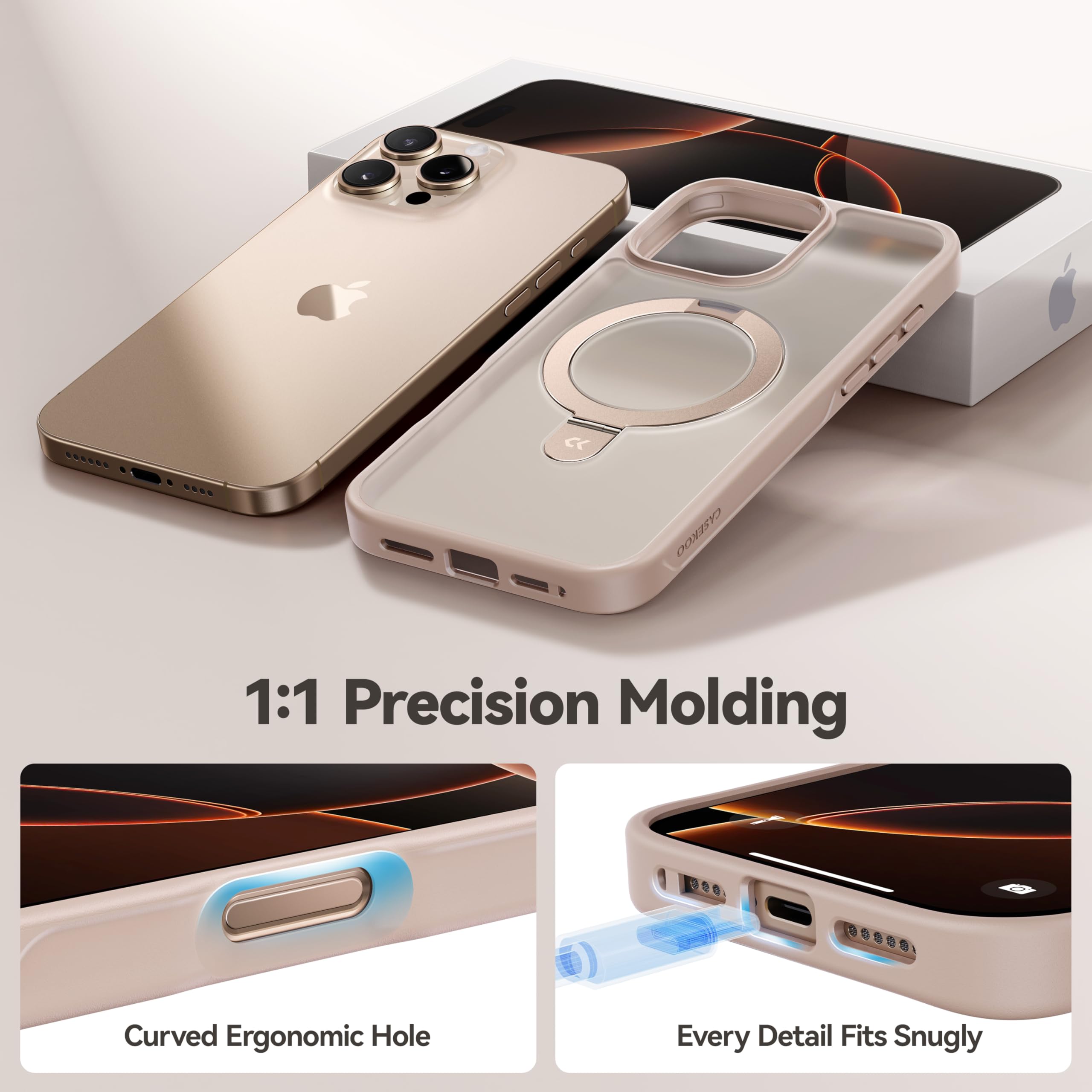 Foto 8 pulgar | Funda De Teléfono Casekoo Diseñada Para Iphone 16 Pro Gold De 6.3 Pulgadas - Venta Internacional.