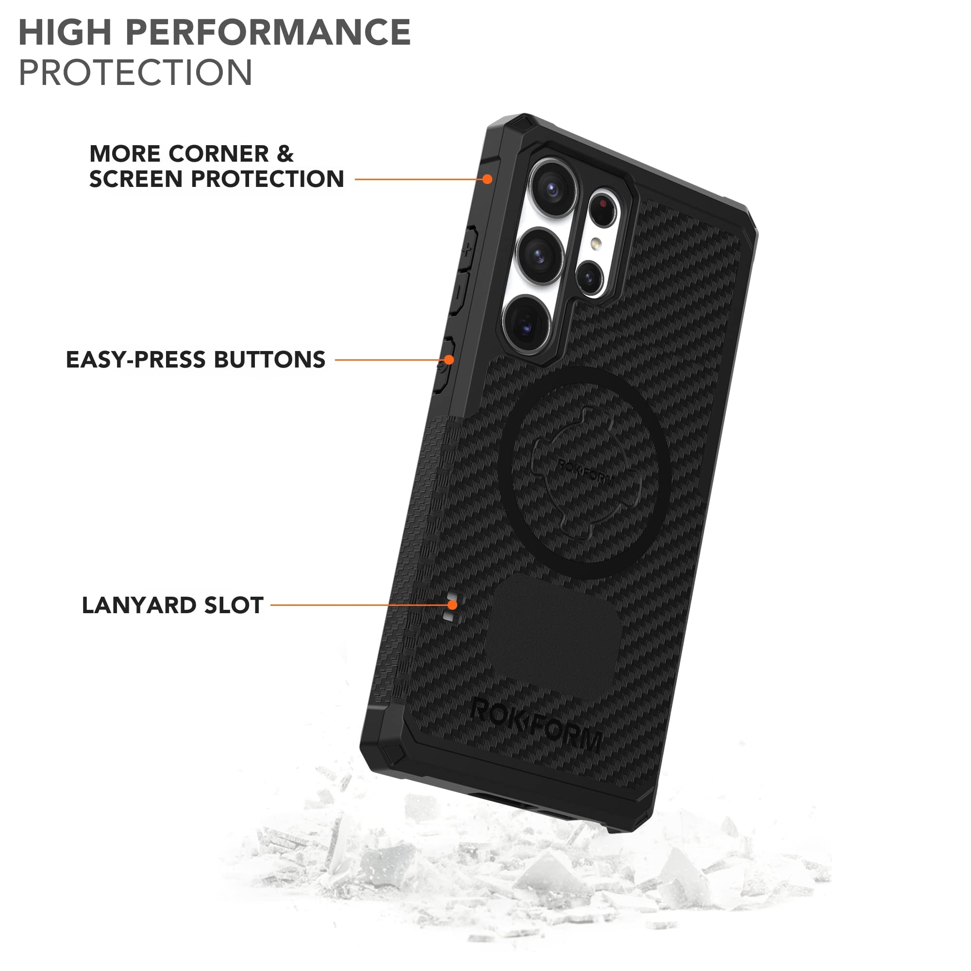 Foto 5 pulgar | Funda Rokform Rugged Series Para Galaxy S23 Ultra, Color Negro - Venta Internacional.