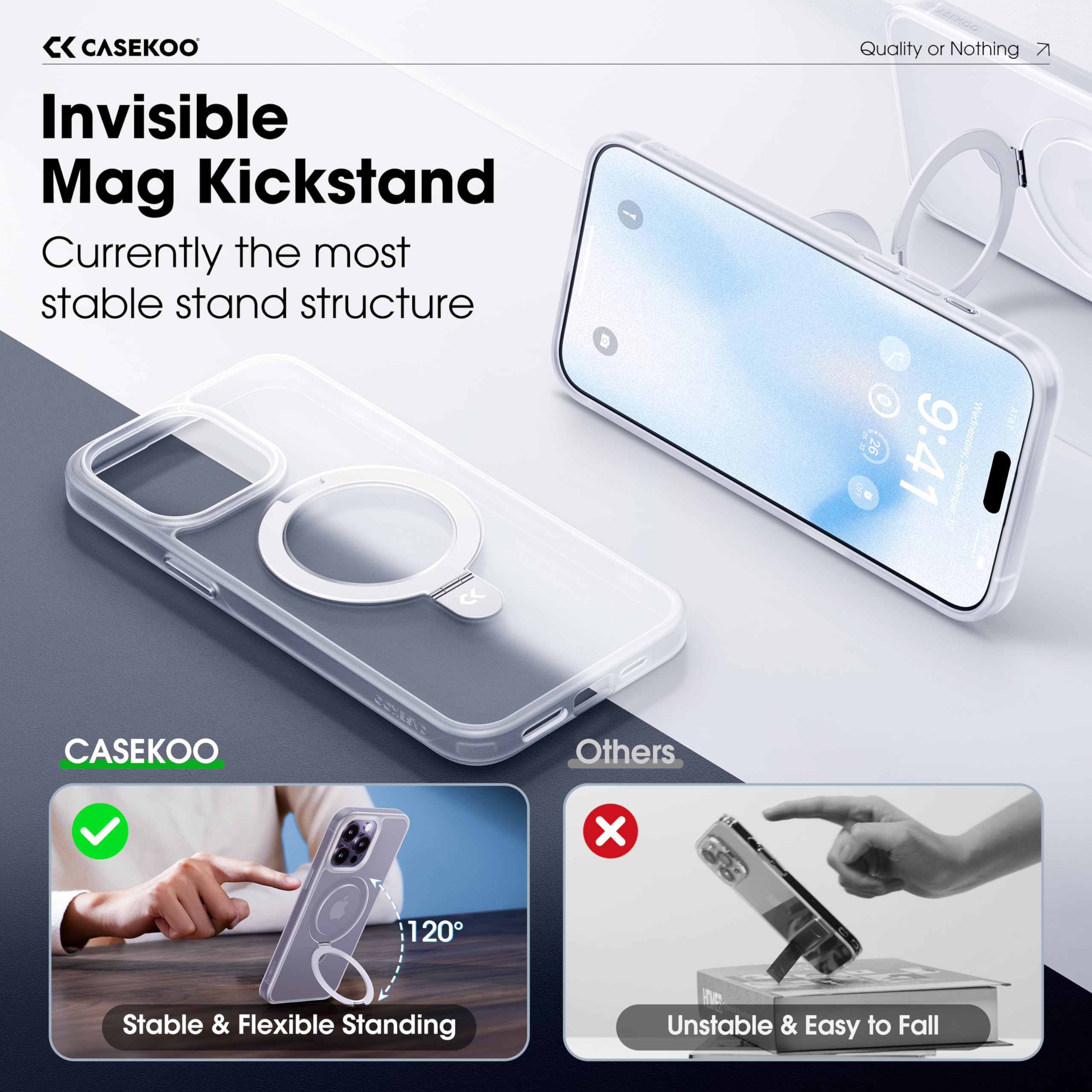 Foto 4 pulgar | Funda De Teléfono Casekoo Diseñada Para Iphone 14 Pro Max Con Soporte - Venta Internacional.