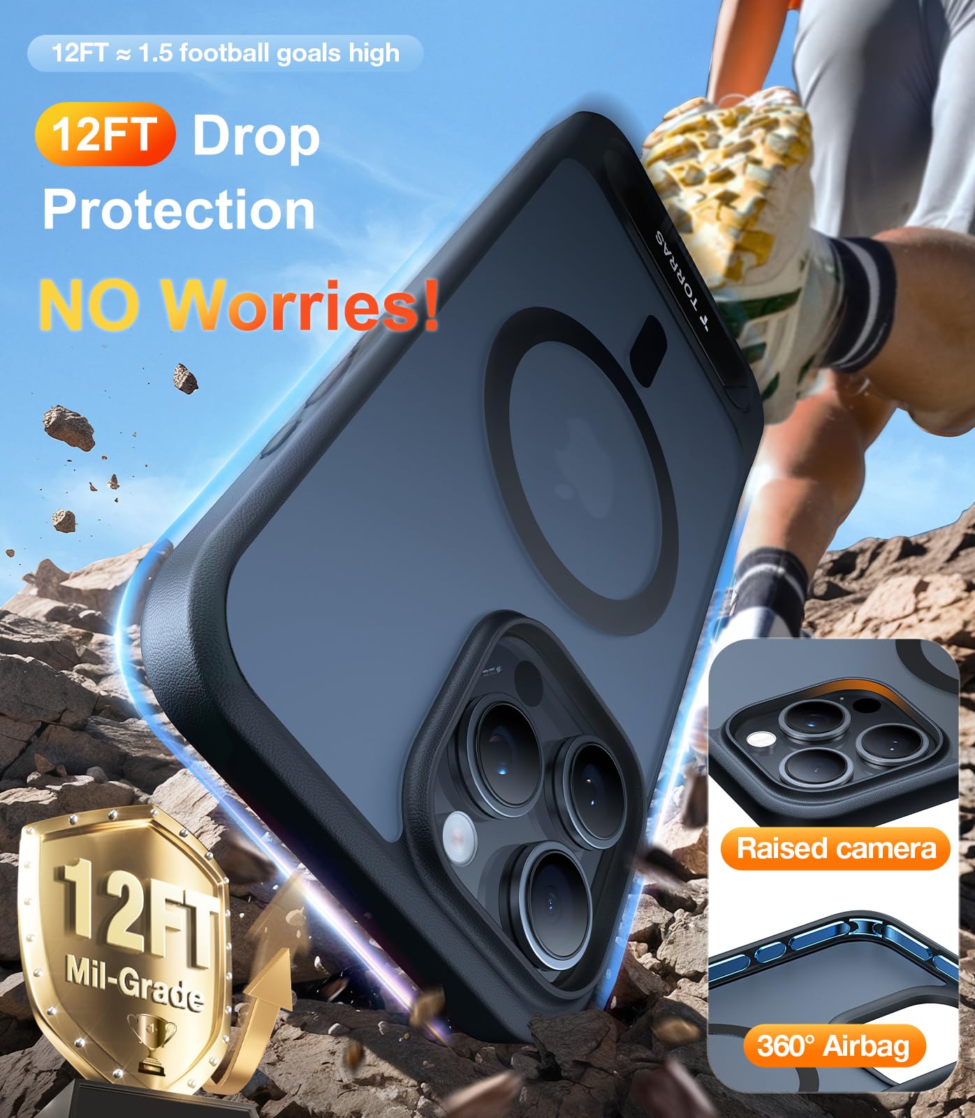 Foto 2 | Funda Para Teléfono Torras Strong Magnetic Stand Iphone 16 Pro, Color Negro - Venta Internacional.