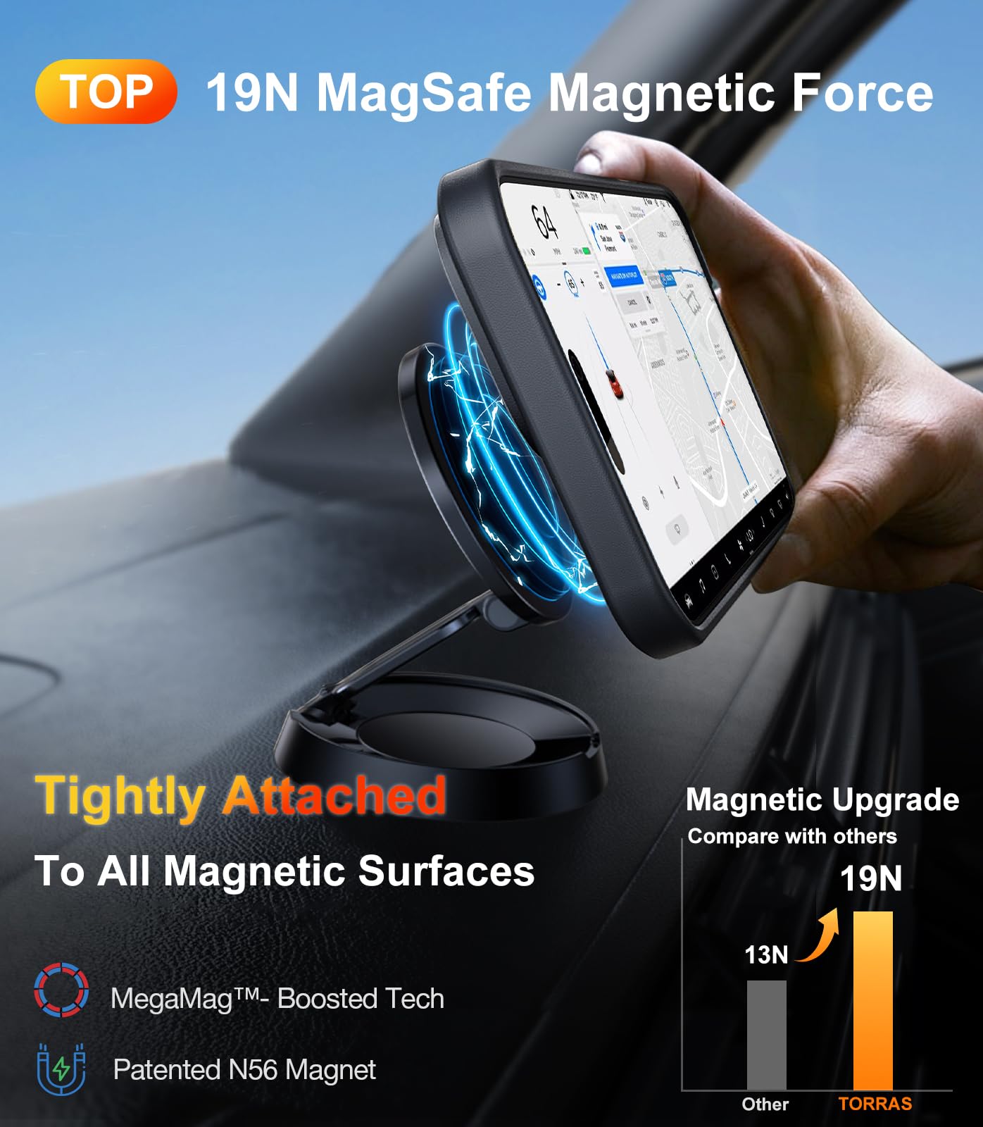 Foto 4 pulgar | Funda Para Teléfono Torras Strong Magnetic Stand Iphone 16 Pro, Color Negro - Venta Internacional.