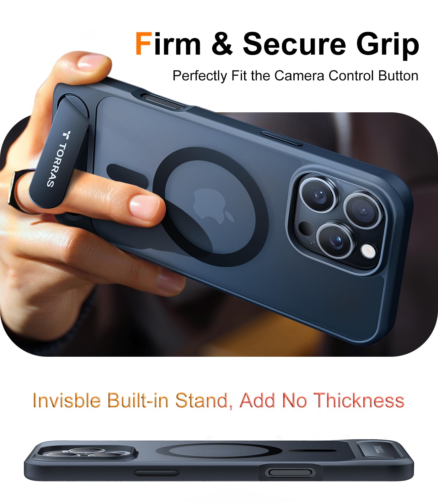 Foto 7 pulgar | Funda Para Teléfono Torras Strong Magnetic Stand Iphone 16 Pro, Color Negro - Venta Internacional.