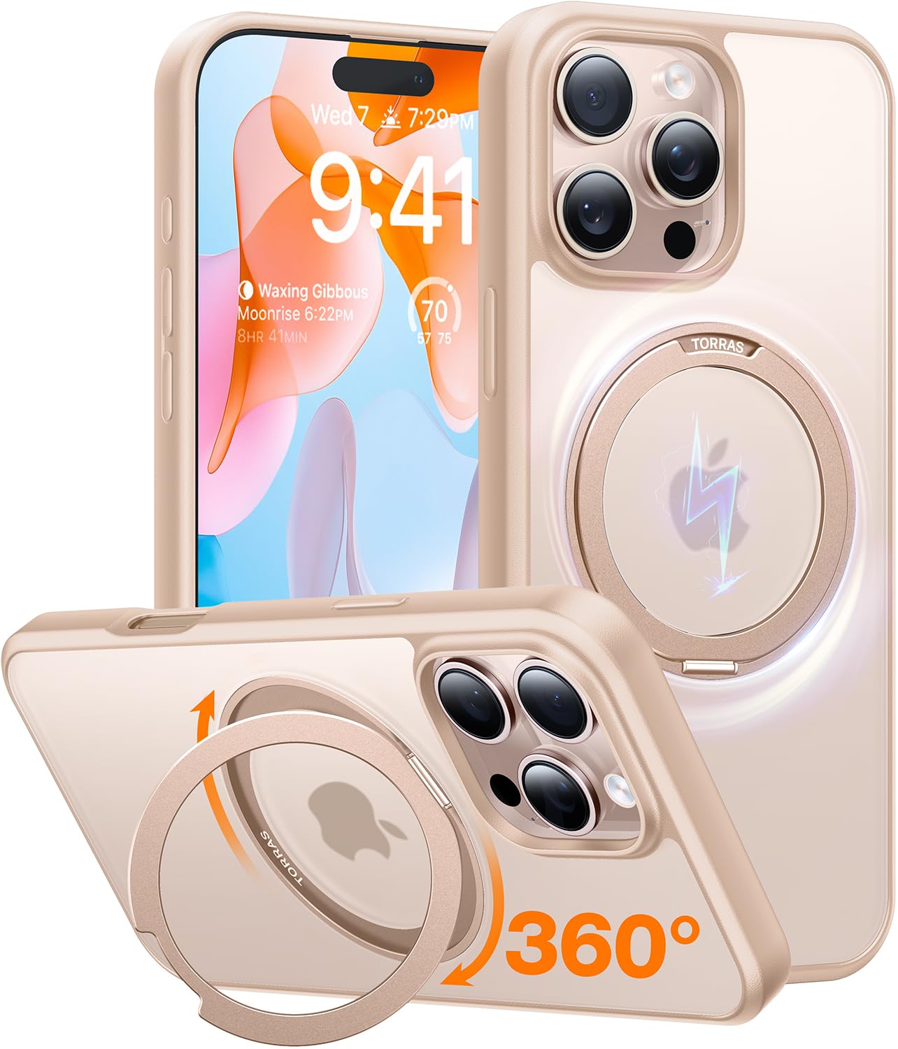 Foto 2 pulgar | Funda De Teléfono Torras Desert Titanium Giratoria 360° Para Iphone 16 Pro Max - Venta Internacional.