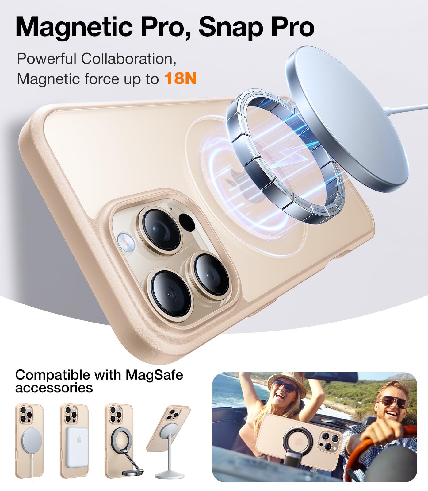 Foto 5 pulgar | Funda De Teléfono Torras Desert Titanium Giratoria 360° Para Iphone 16 Pro Max - Venta Internacional.