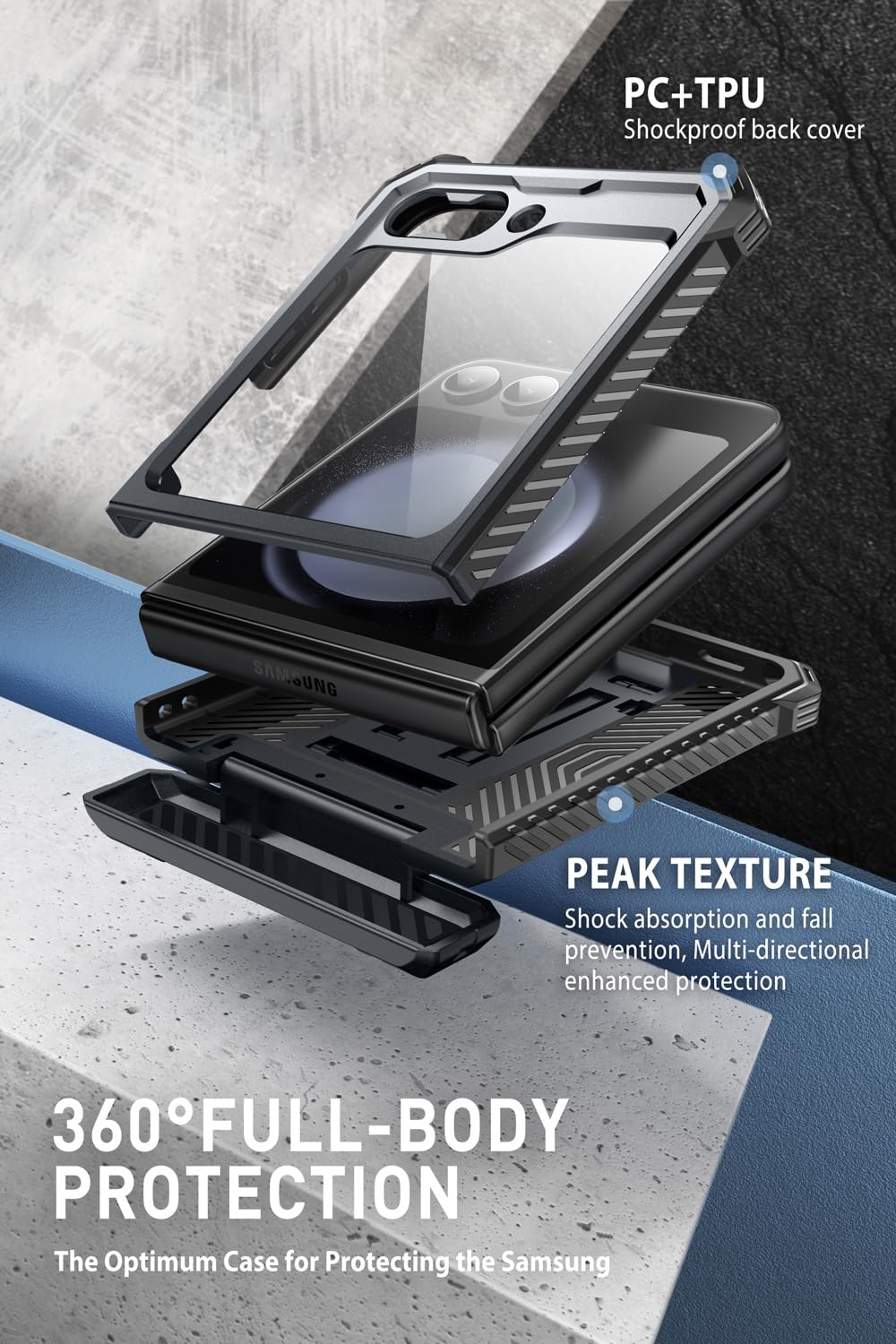 Foto 3 pulgar | Funda De Teléfono I-blason Armorbox Con Soporte Para Samsung Galaxy Z Flip 5 - Venta Internacional.