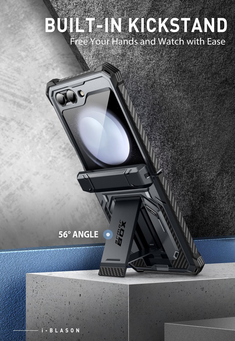 Foto 6 pulgar | Funda De Teléfono I-blason Armorbox Con Soporte Para Samsung Galaxy Z Flip 5 - Venta Internacional.