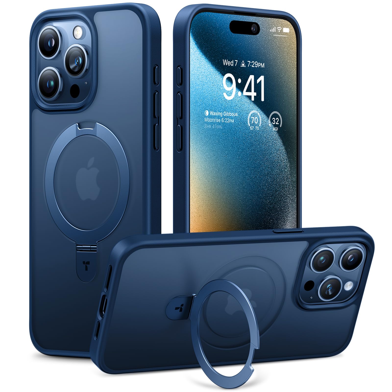 Foto 2 pulgar | Funda De Teléfono Torras Magnetic Ostand Para Iphone 15 Pro Max Blue - Venta Internacional.