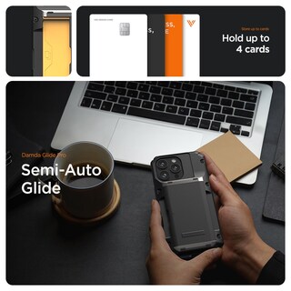 Foto 3 | Funda Para Teléfono Vrs Design Damda Glide Pro Tarjetero Para Iphone 16 Pro Max (2024), Negro Mate - Venta Internacion