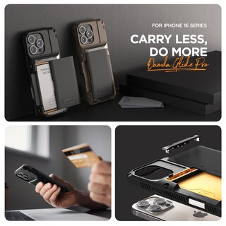 Foto 5 | Funda Para Teléfono Vrs Design Damda Glide Pro Tarjetero Para Iphone 16 Pro Max (2024), Negro Mate - Venta Internacion